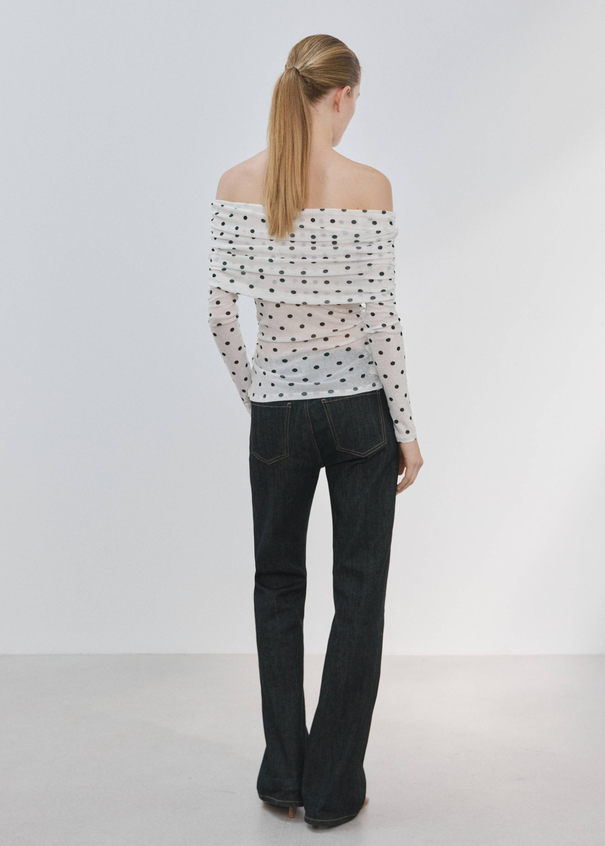 Polka dot strapless top - Reverse of the article