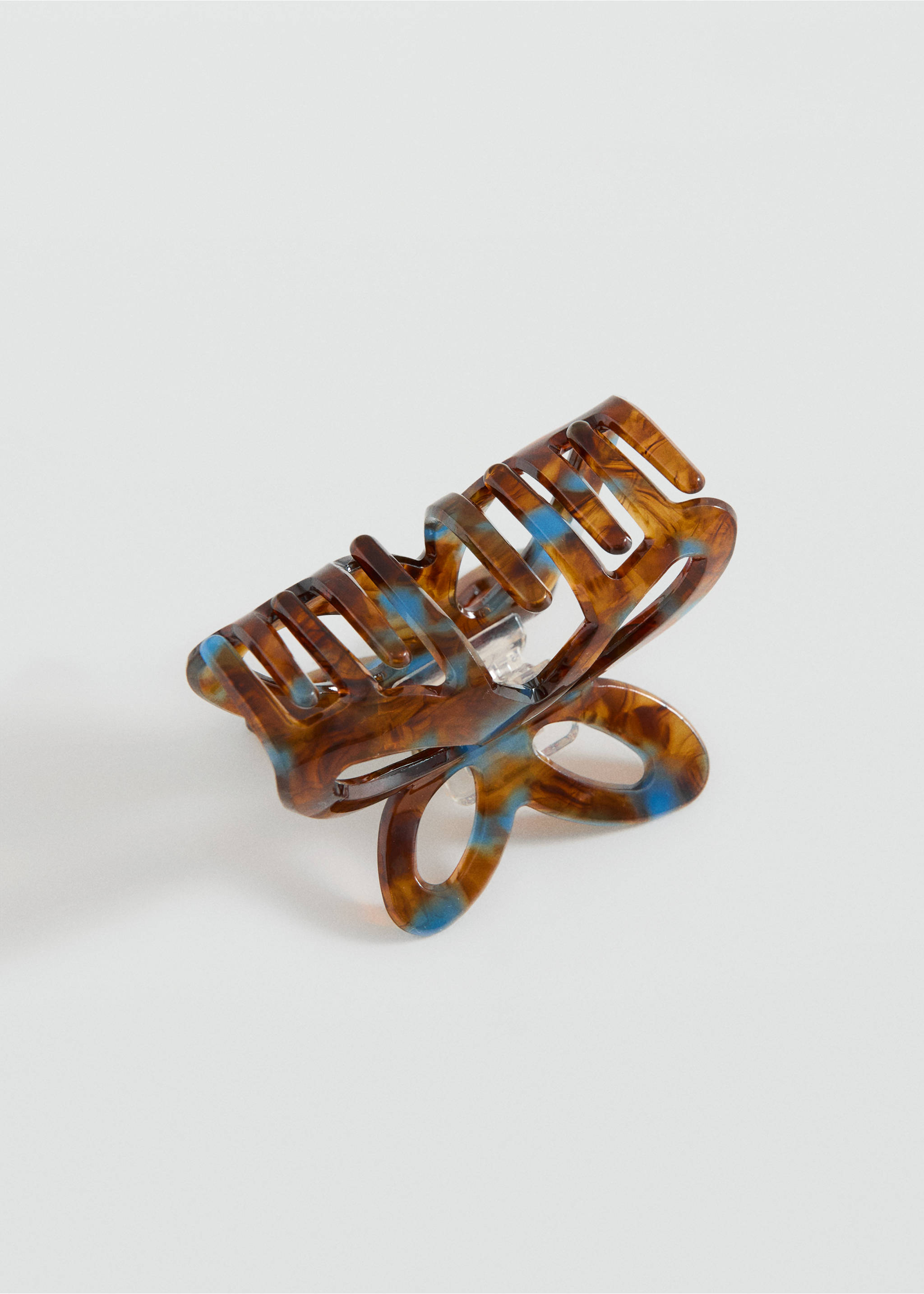 Brown and blue tortoiseshell butterfly hair claw clip., Brown. Ref: 27069215-00.