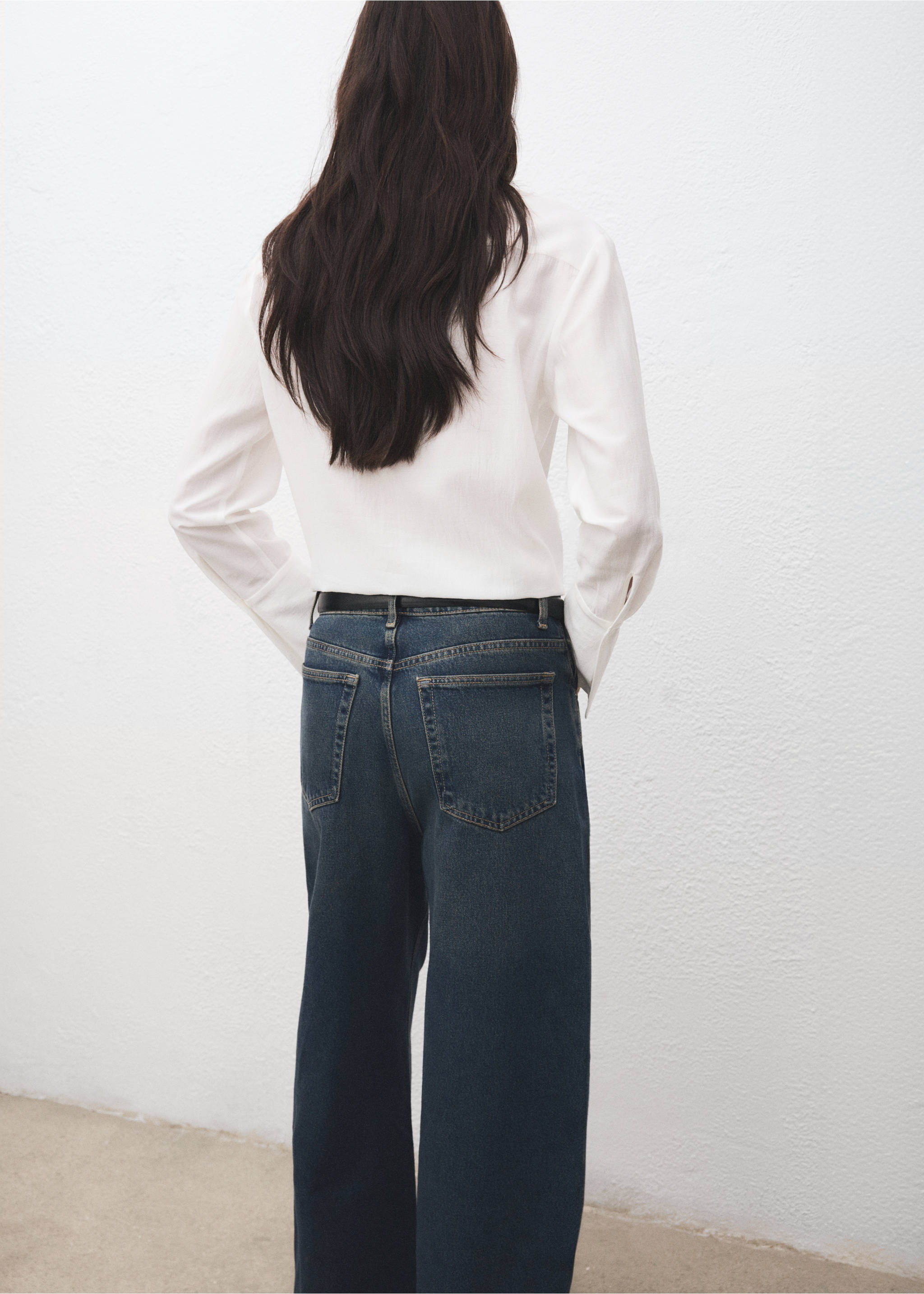 Embroidered openwork shirt - Reverse of the article, Off White. Ref: 27071241-00.