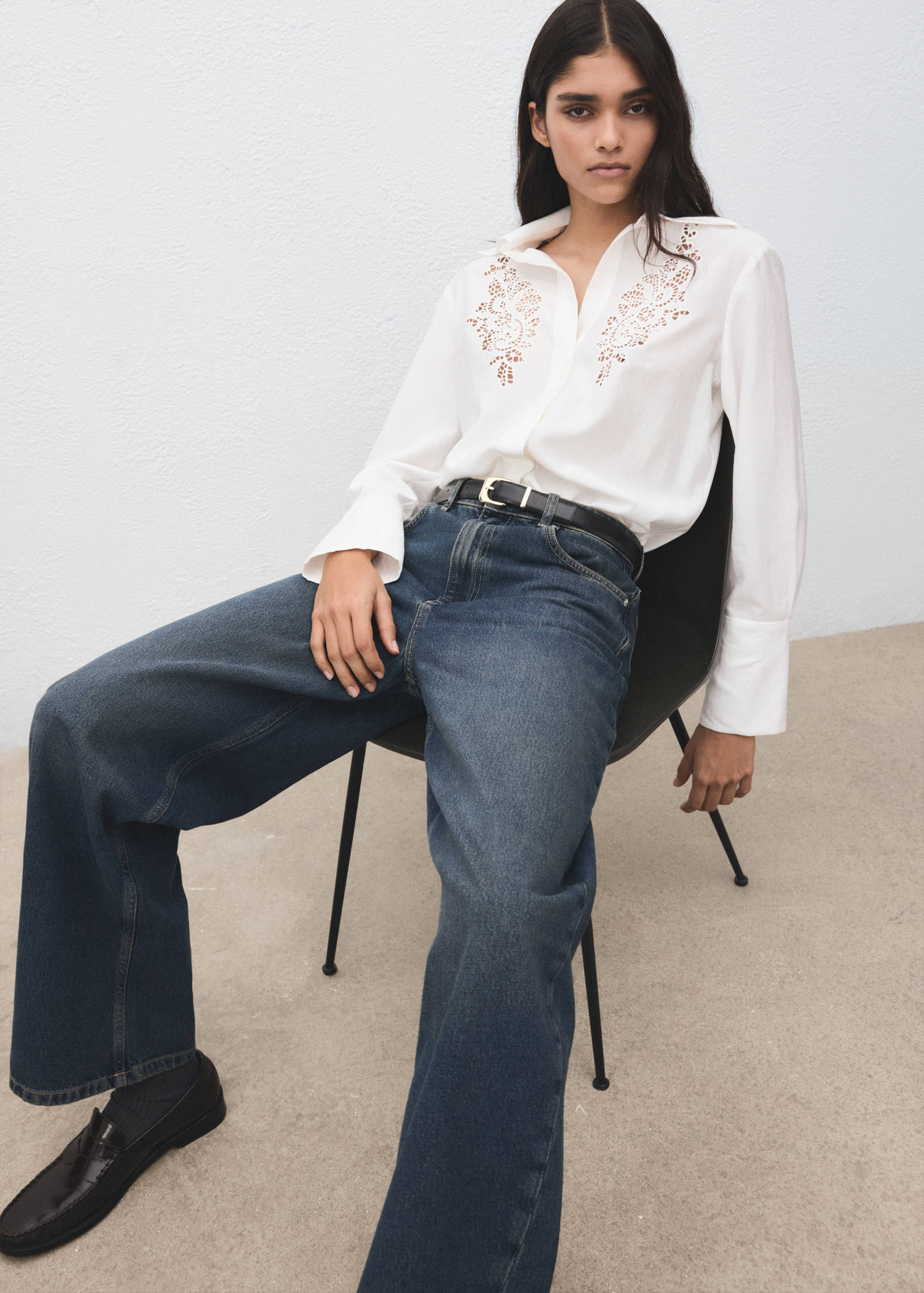 Embroidered openwork shirt - Details of the article 2