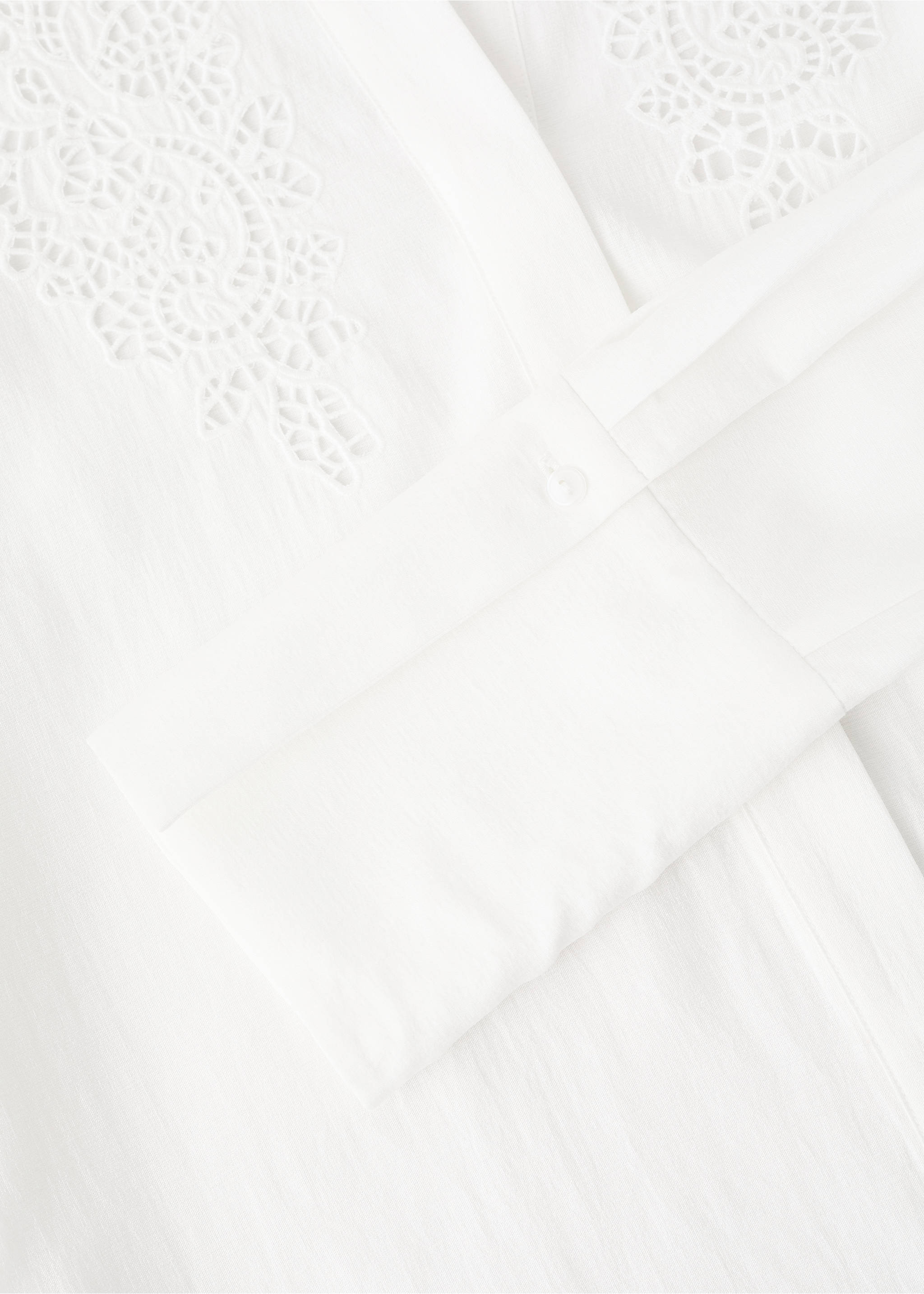 Embroidered openwork shirt - Details of the article 0, Off White. Ref: 27071241-00.