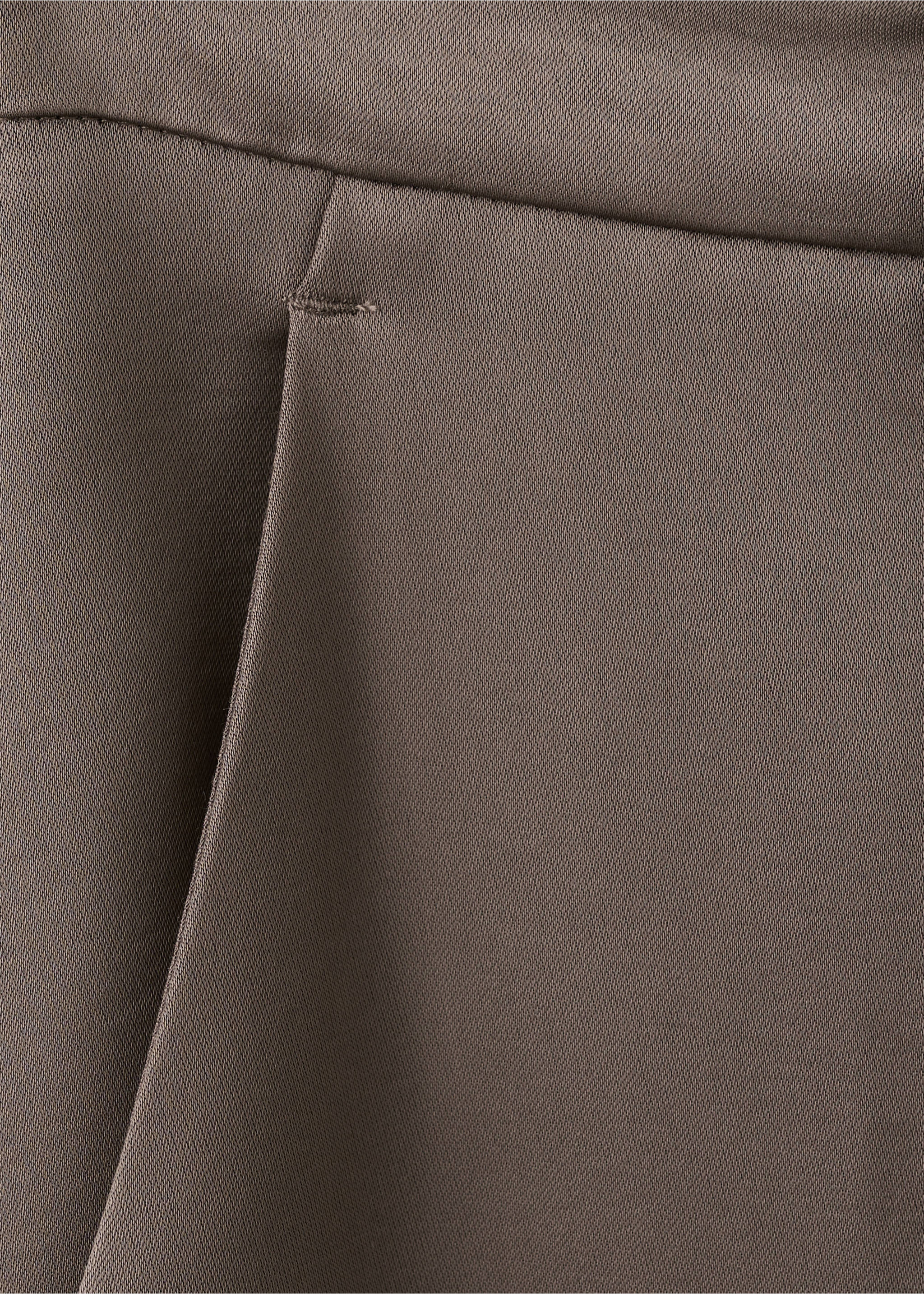 Satin straight-fit trousers - Details of the article 0, Medium Brown. Ref: 27071291-00.
