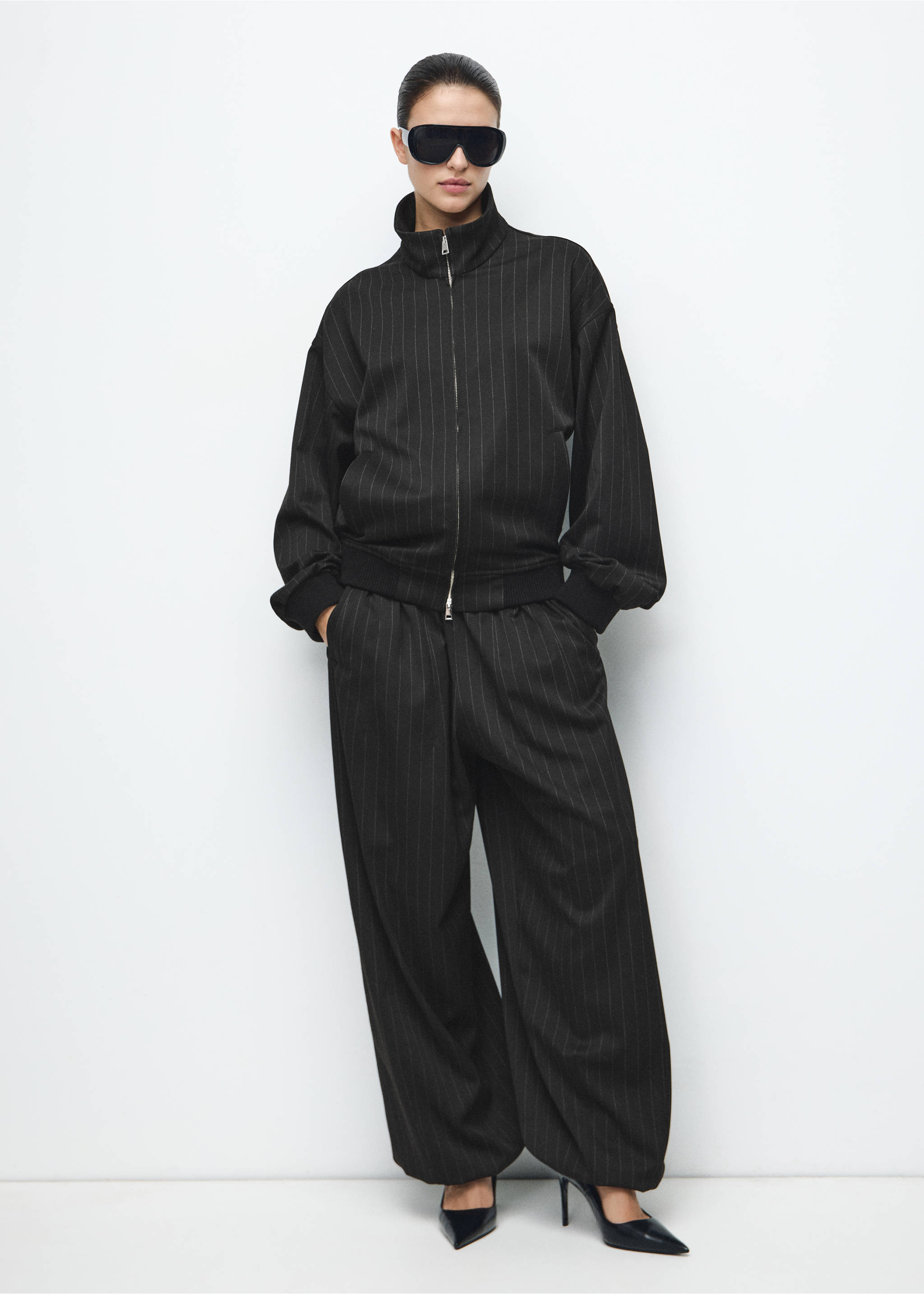 Pinstripe bomber jacket - General plane, Black. Ref: 27071339-00.