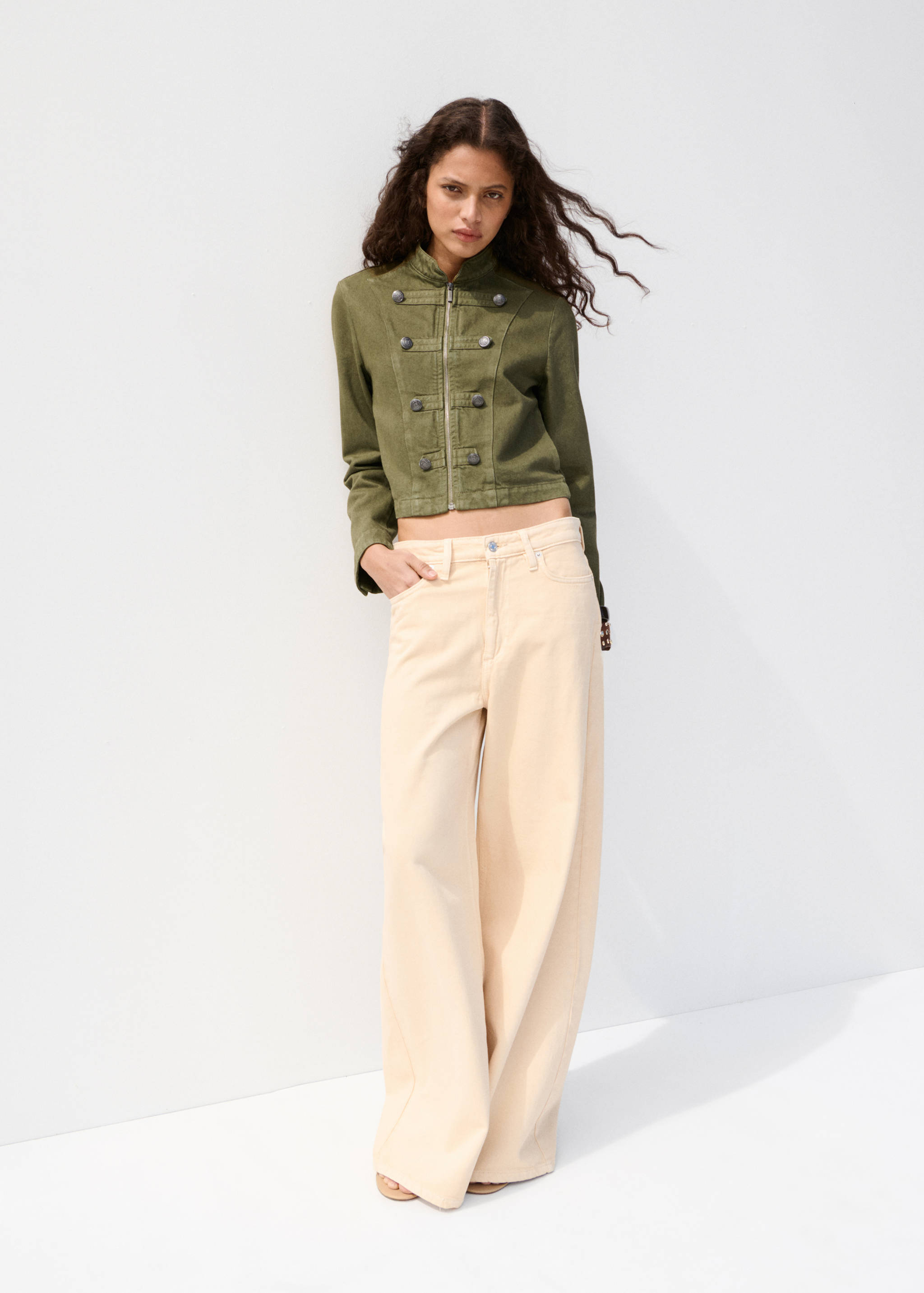 Caçadora denim botons - Pla general