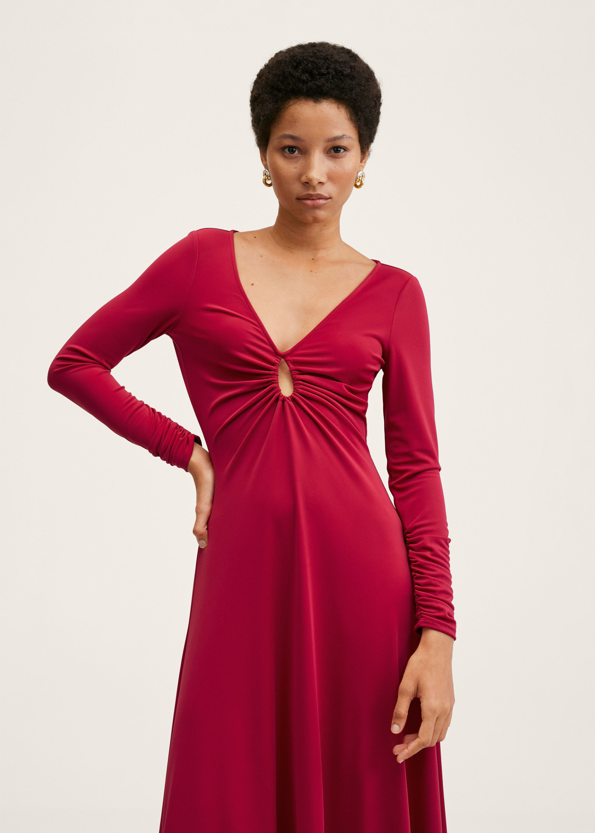 Side slit long dress - Medium plane