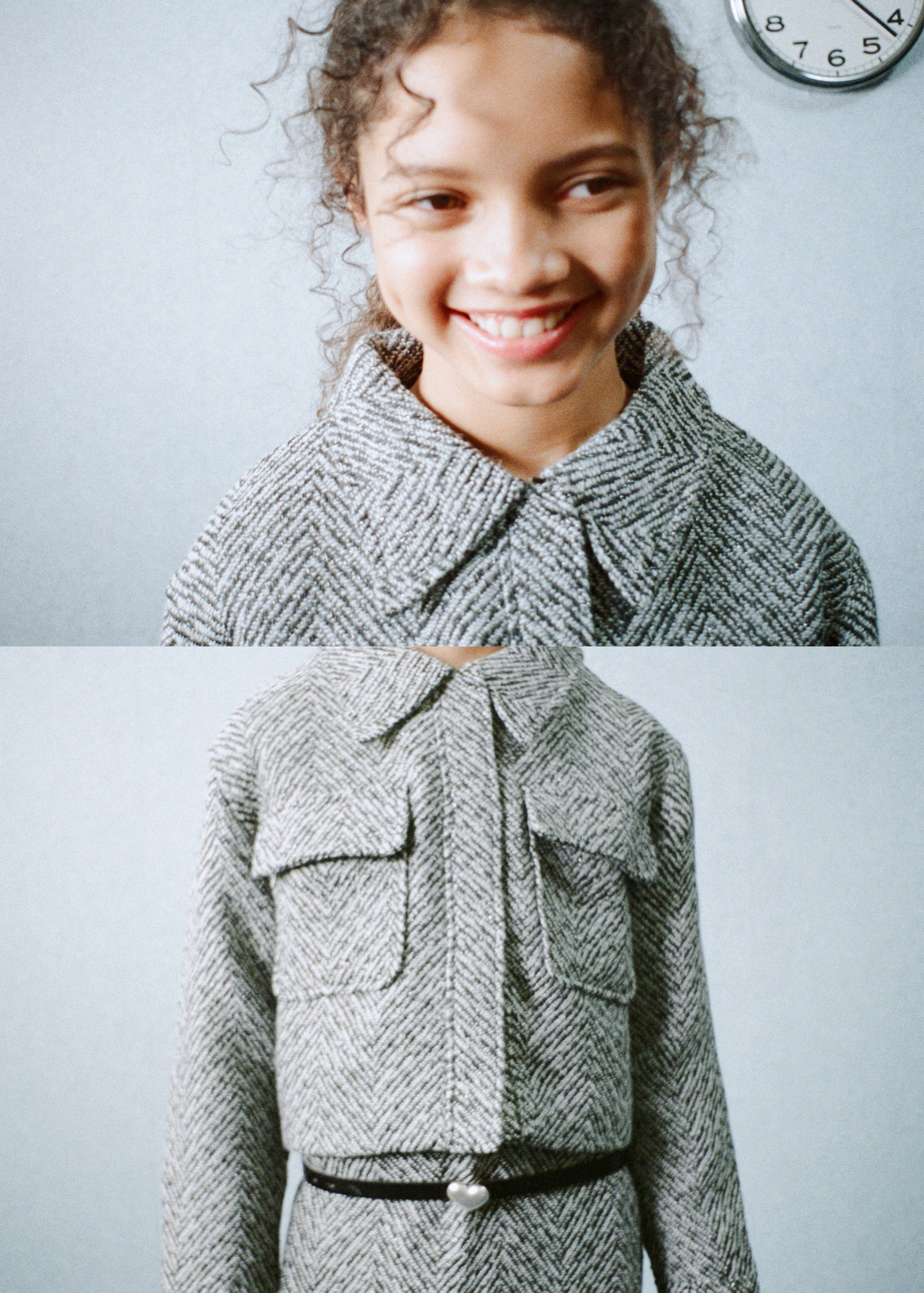 Tweedjacke mit Lurexdetails - Mittlere Ansicht