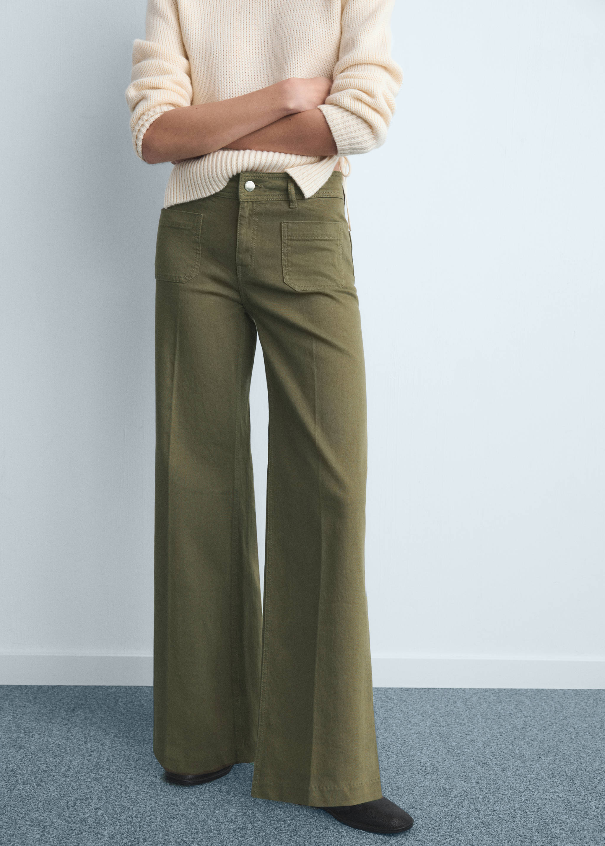 Wide leg jeans with pockets - Medium plane
