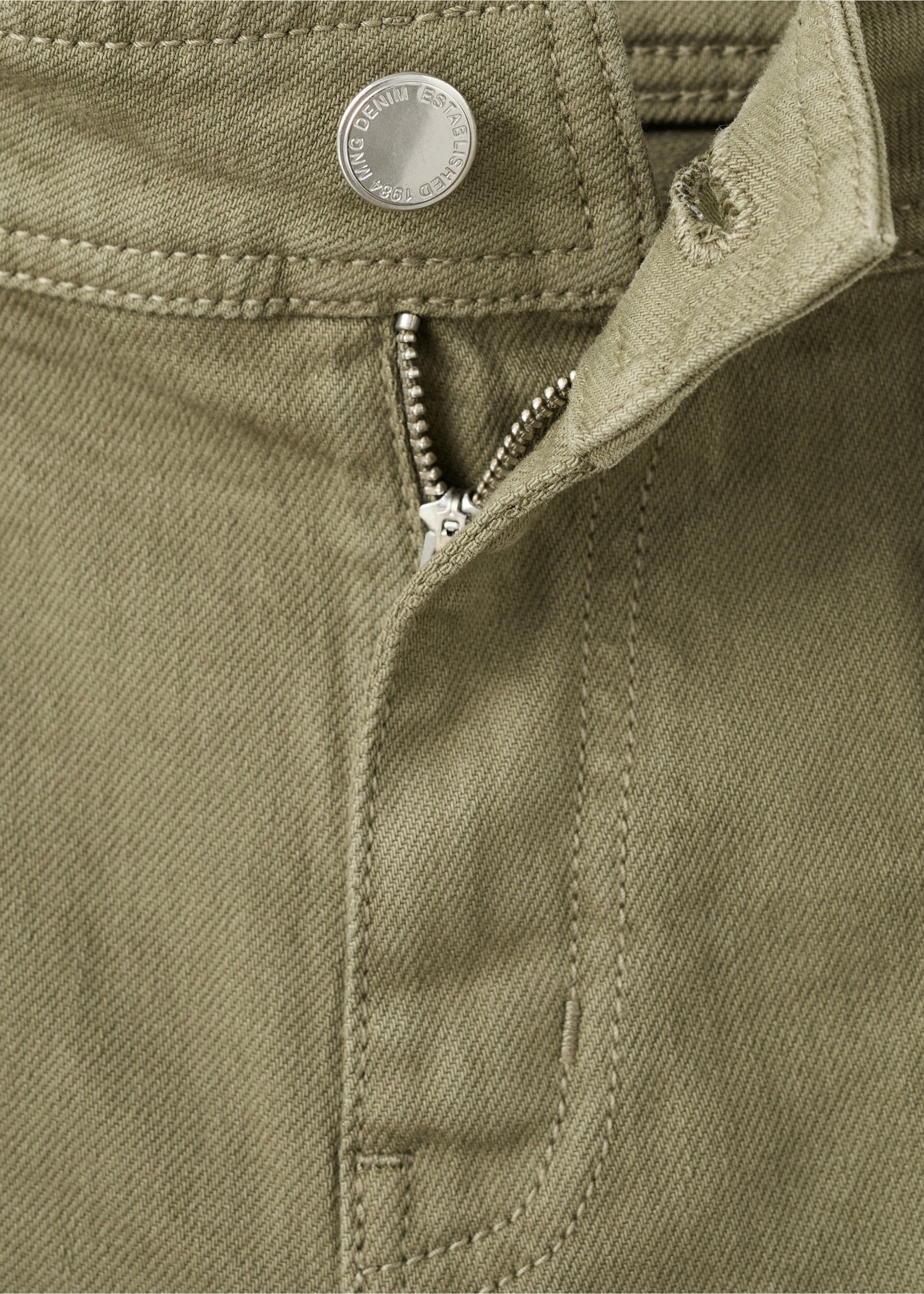 Wide leg jeans with pockets - Details of the article 8, Khaki. Ref: 27081228-00.