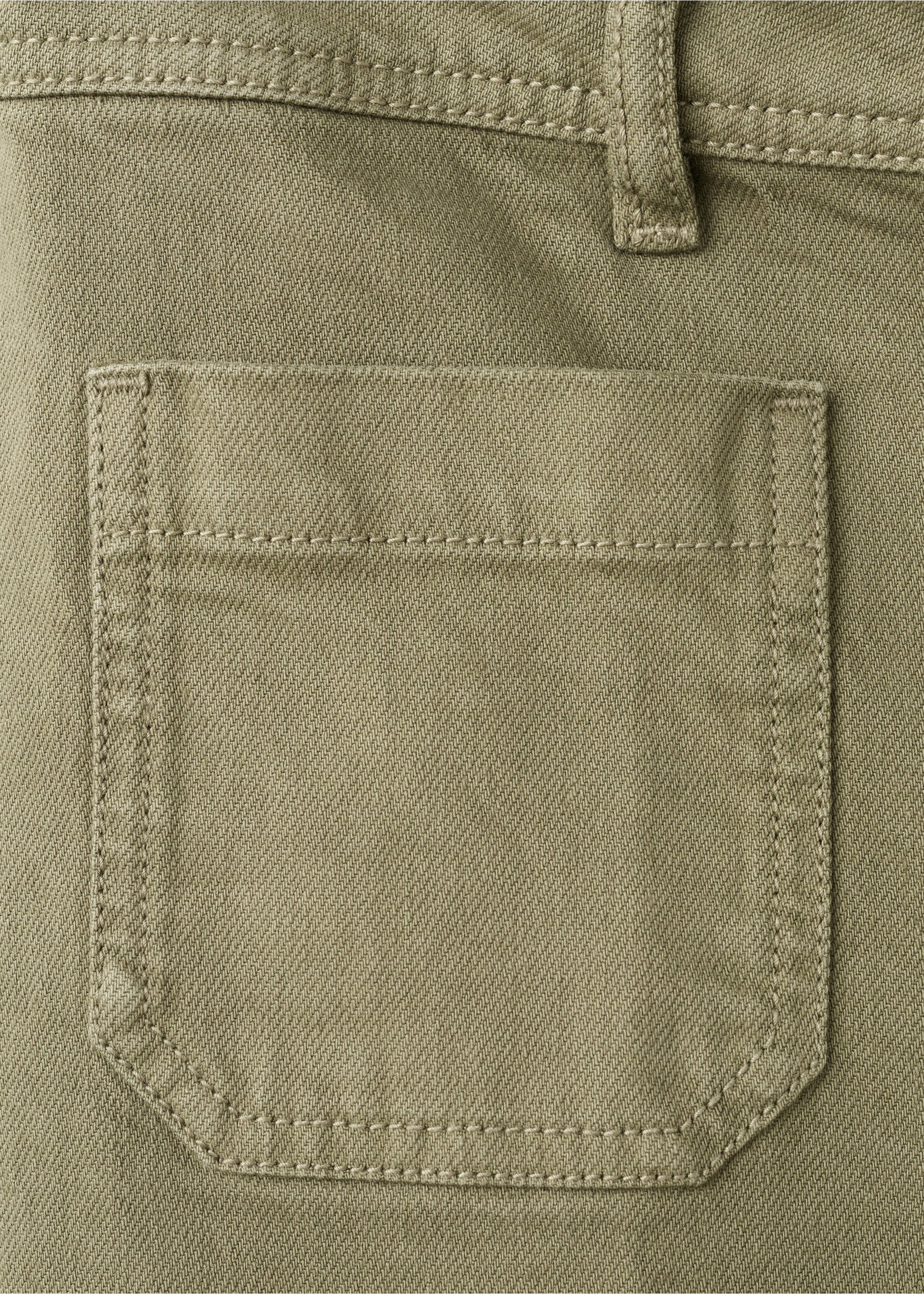Wide leg jeans with pockets - Details of the article 0, Khaki. Ref: 27081228-00.