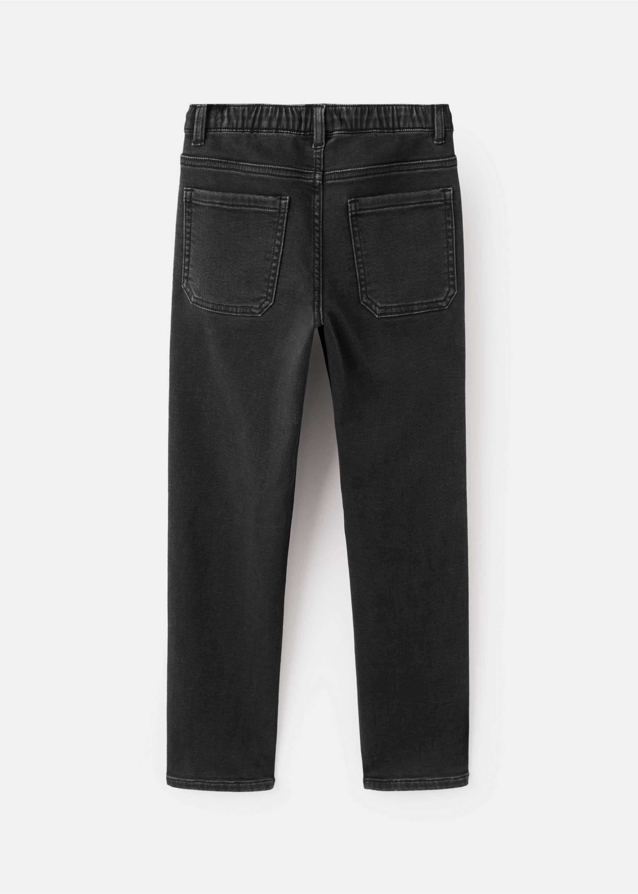 Bequeme Jeans mit Kordelzug - Rückseite des Artikels, Black denim. Ref: 27081240-00.