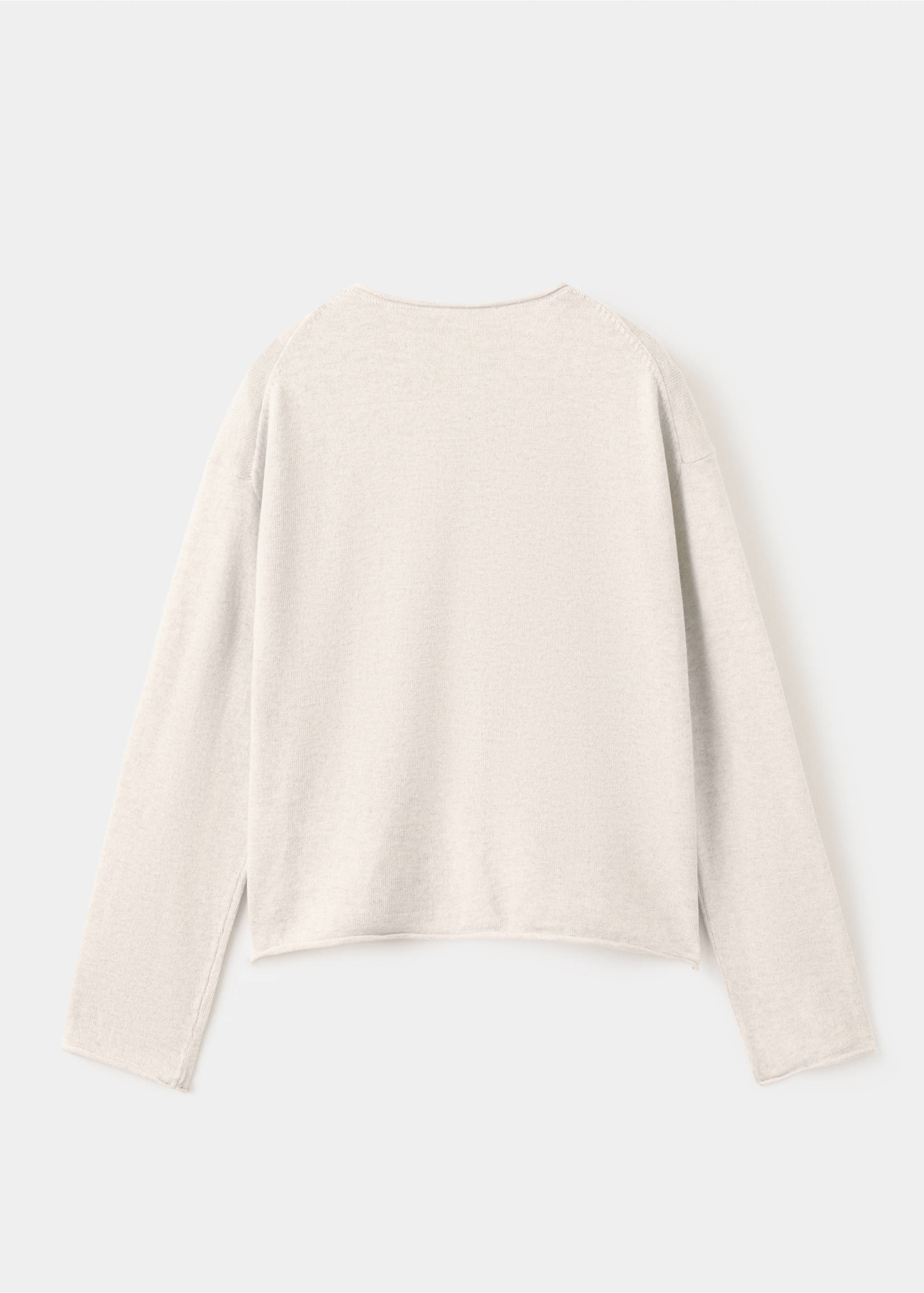Stickad långärmad cardigan - Artikelns baksida, Beige. Ref: 27081252-00.