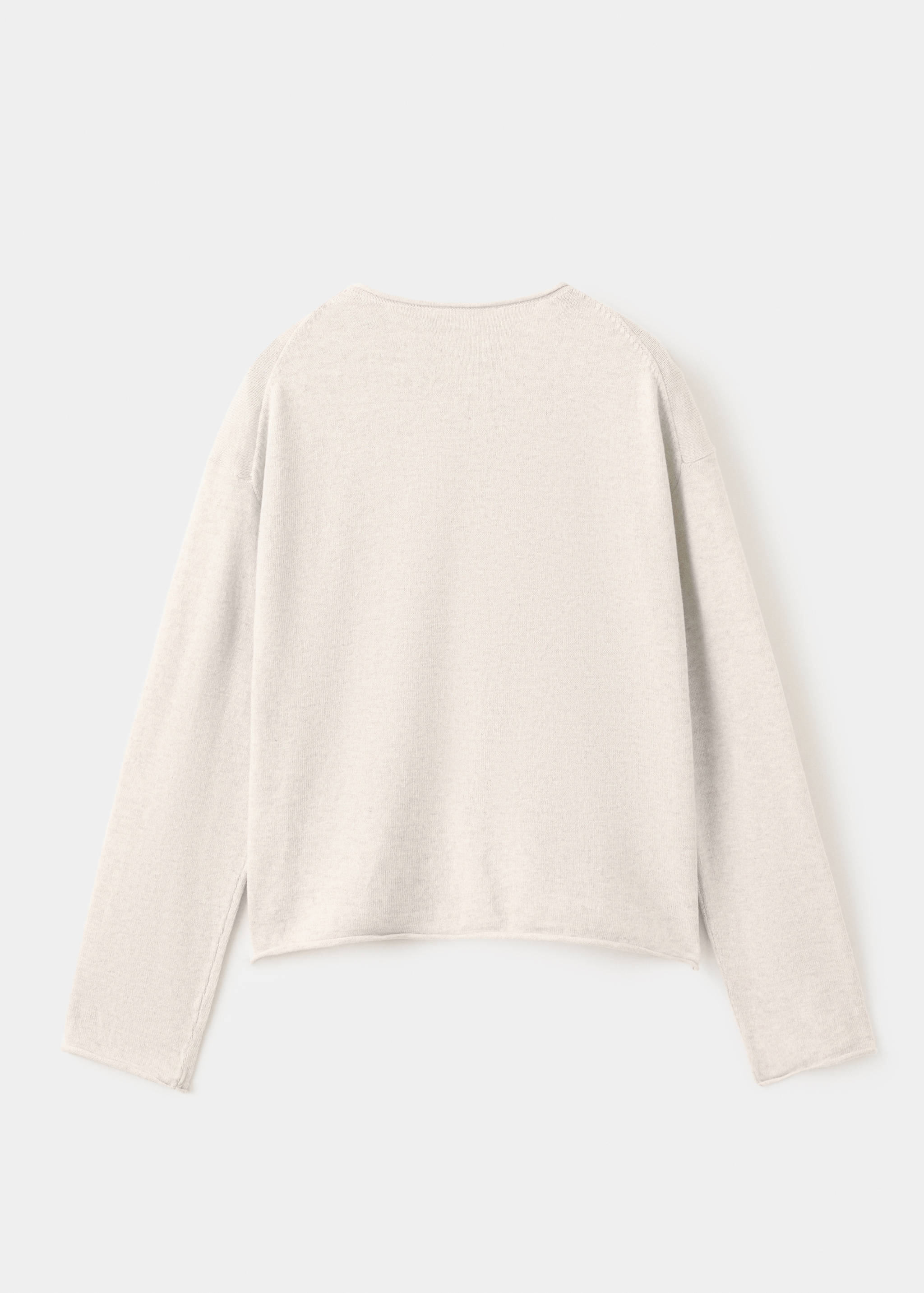 Stickad långärmad cardigan - Artikelns baksida
