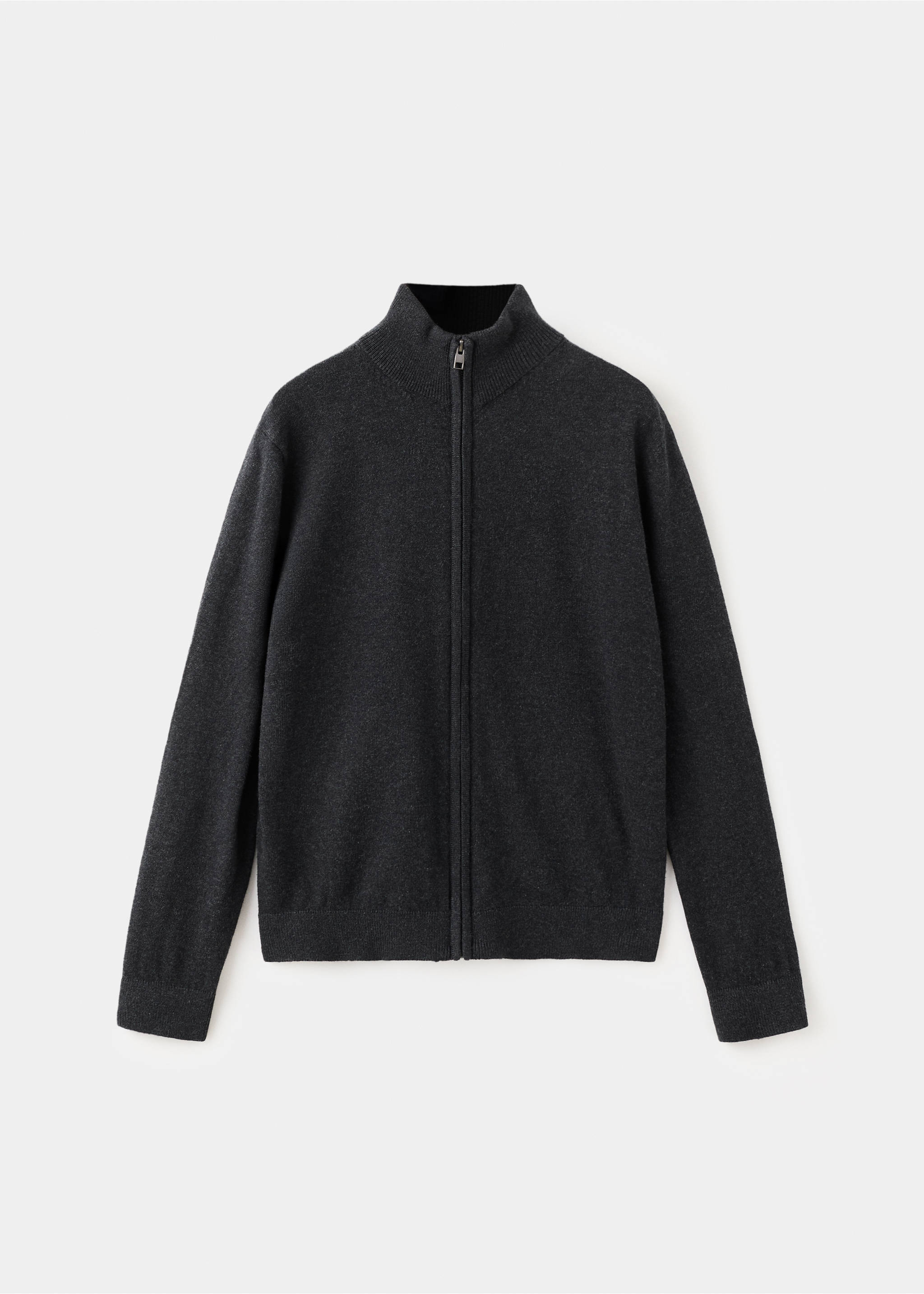 Úpletový kardigan na zip - Zboží bez modelu, Šedá antracit. Ref: 27081253-00.