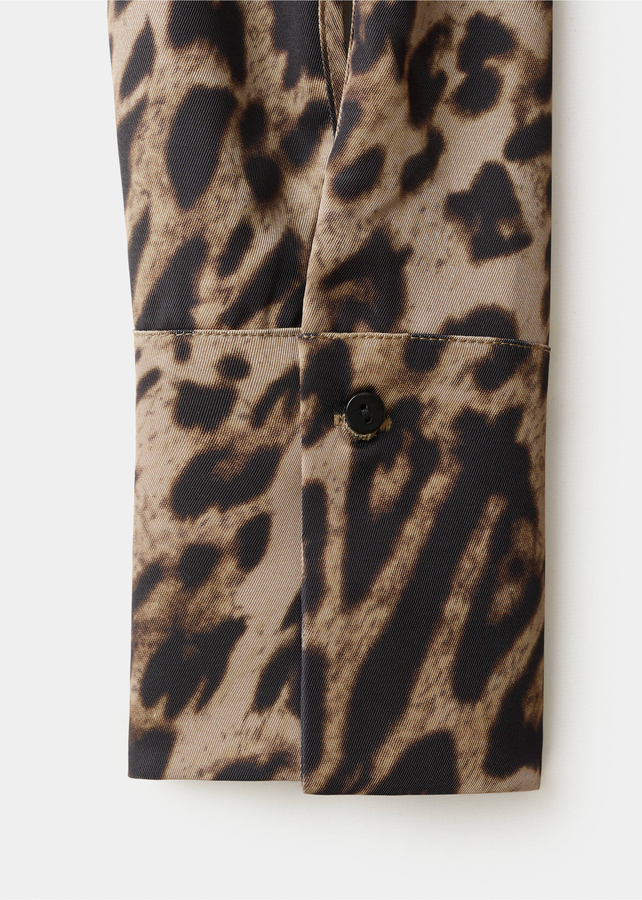 Animal-print blouse with scarf - Details of the article 0, Black. Ref: 27081265-00.