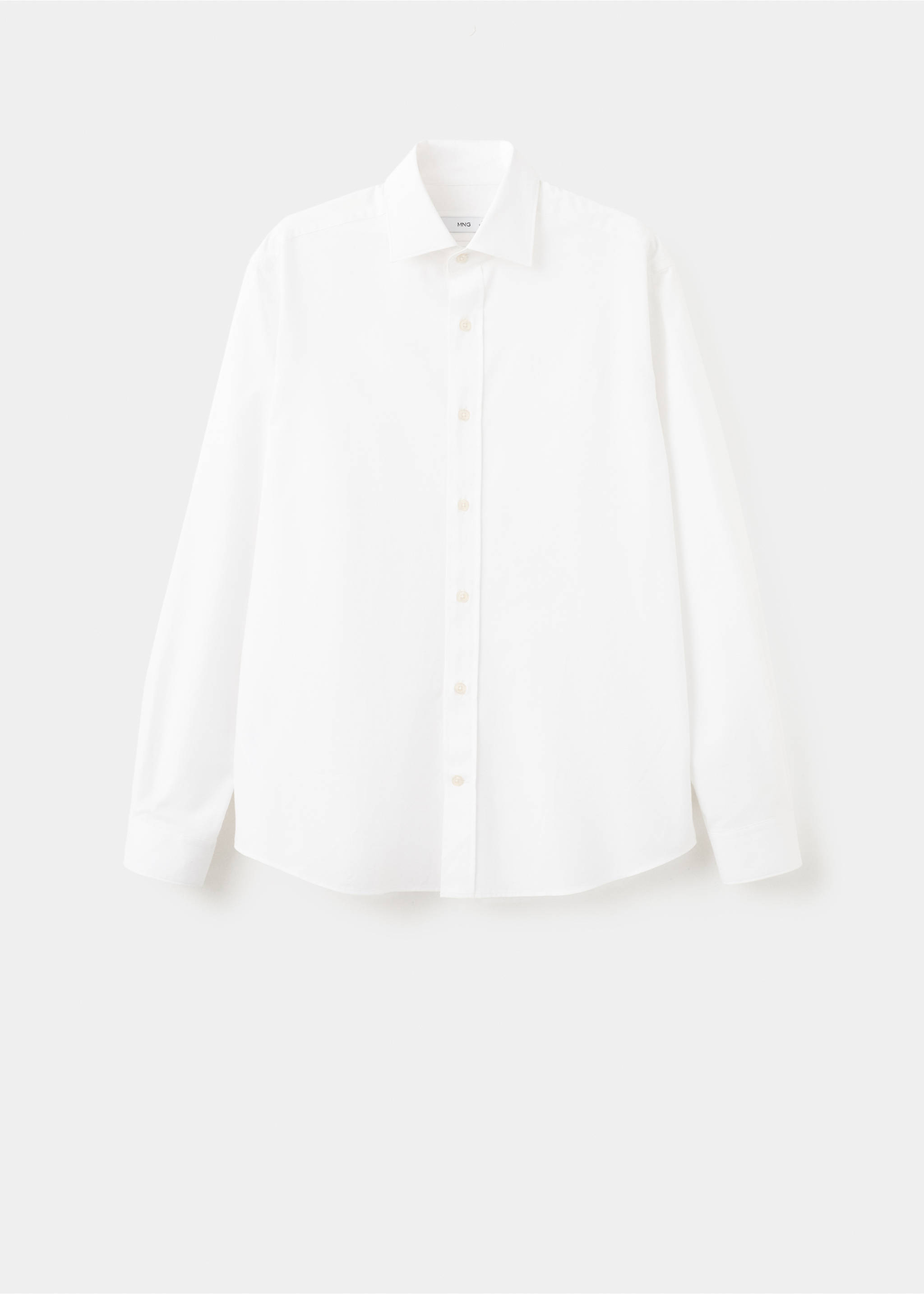 Classic white long-sleeve shirt with a button placket and collar., White. Ref: 27081310-00.