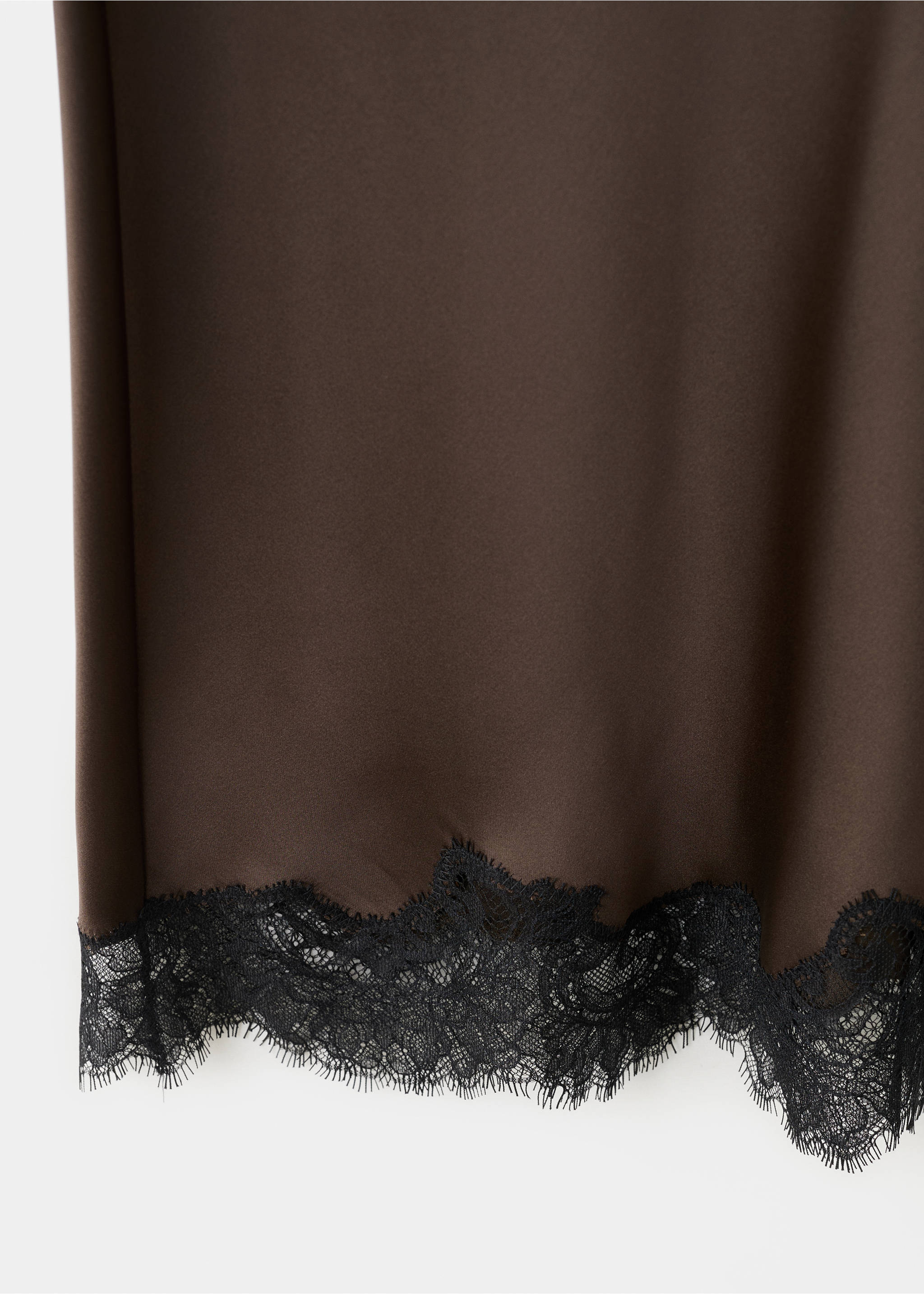 Satin lace skirt - Details of the article 0, Brown. Ref: 27081334-00.