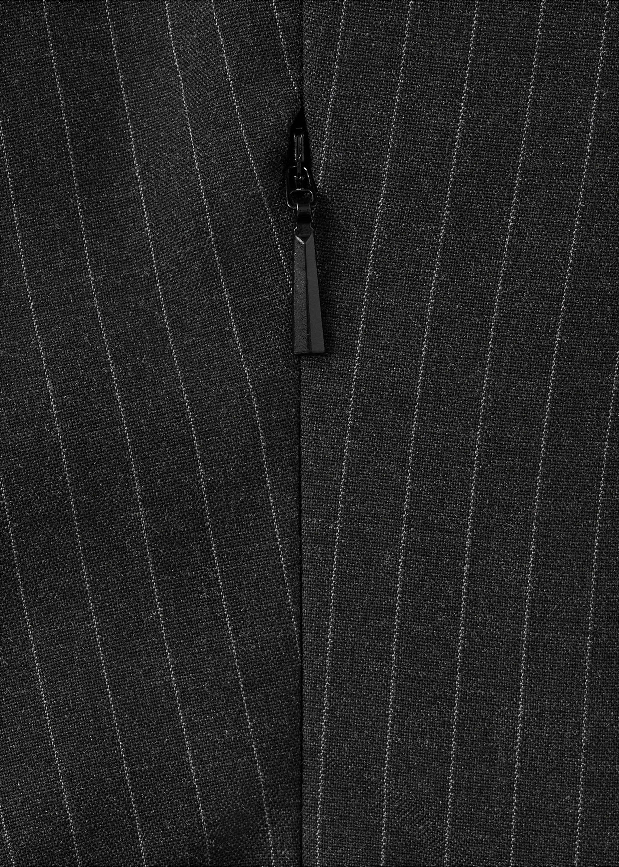 Pinstripe dress with cut-out - Details of the article 0, Grey. Ref: 27081343-00.