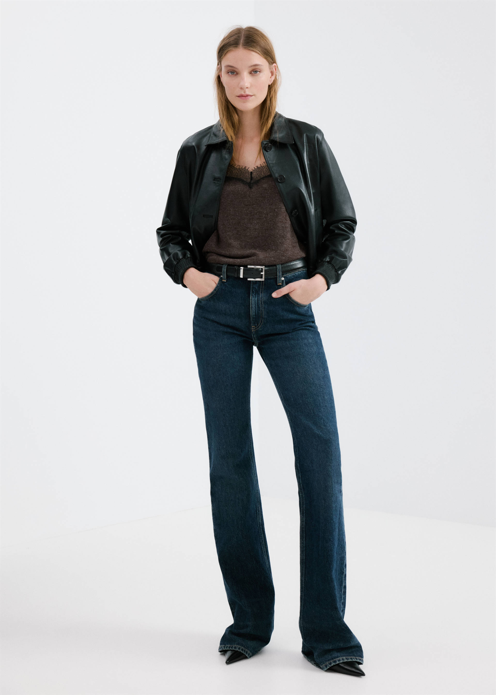 Top with lace neck - General plane