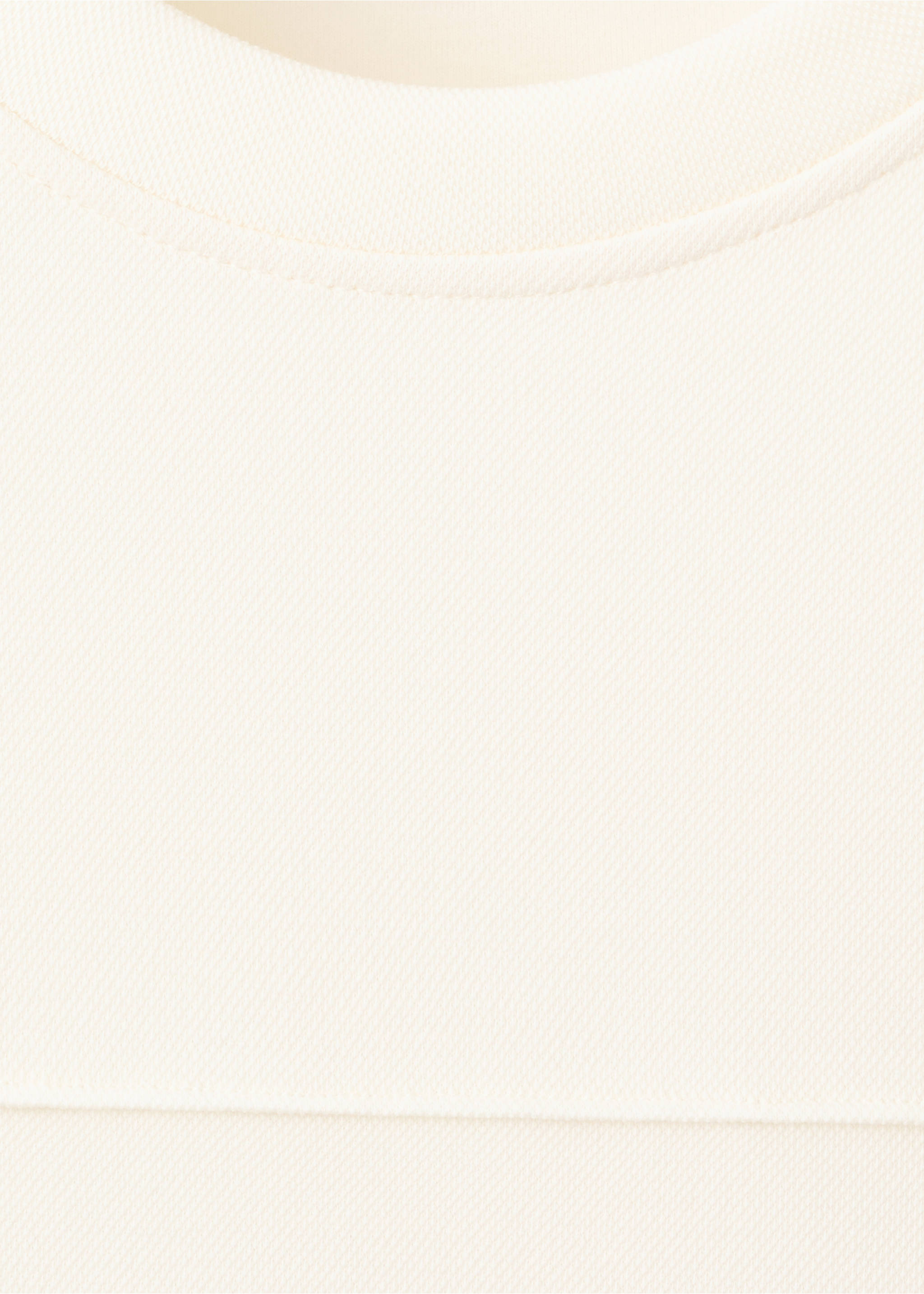 Cream sweatshirt with a round neckline and textured weave fabric., Ecru. Ref: 27083315-00.