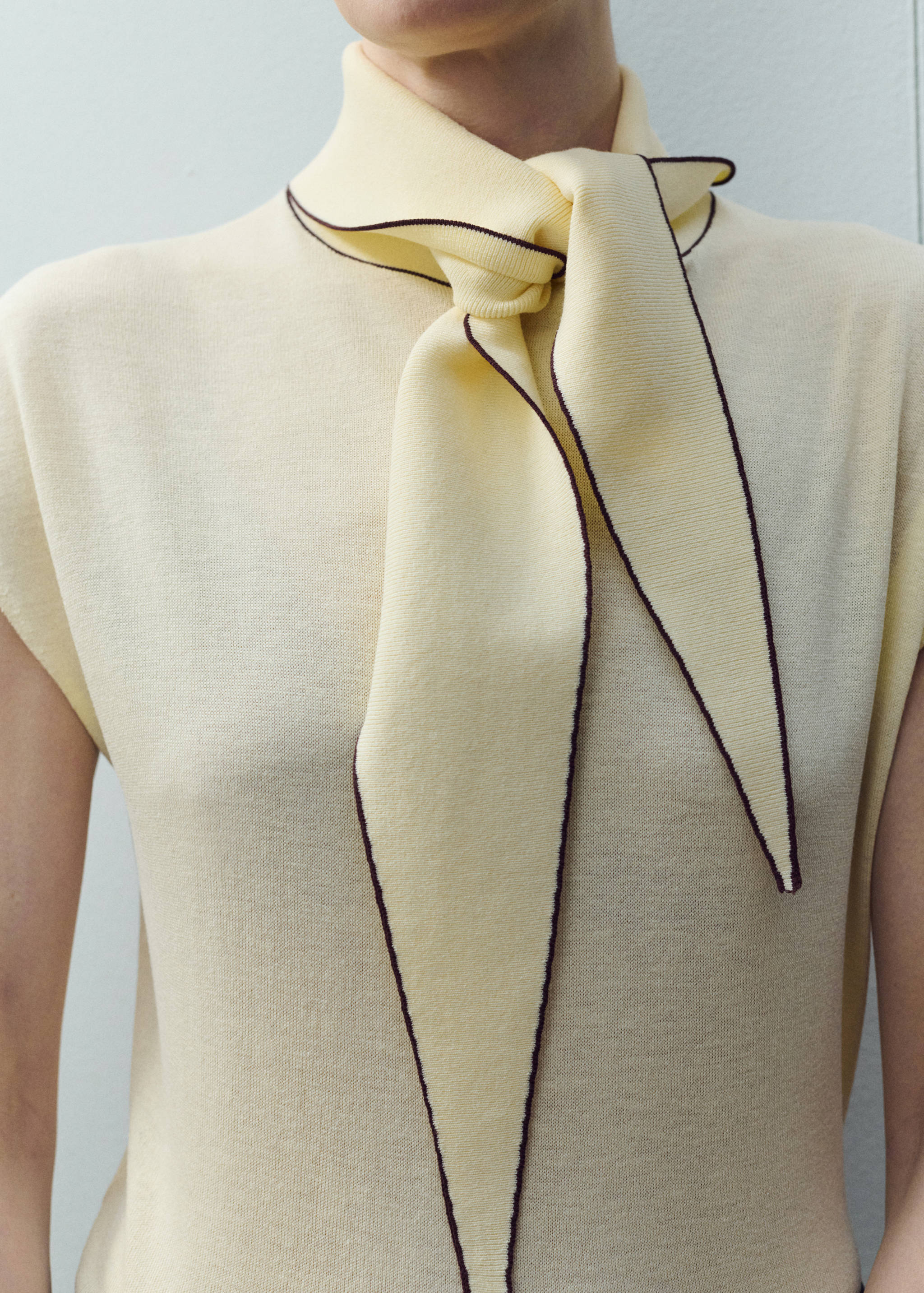 Knit top with scarf detail - Medium plane
