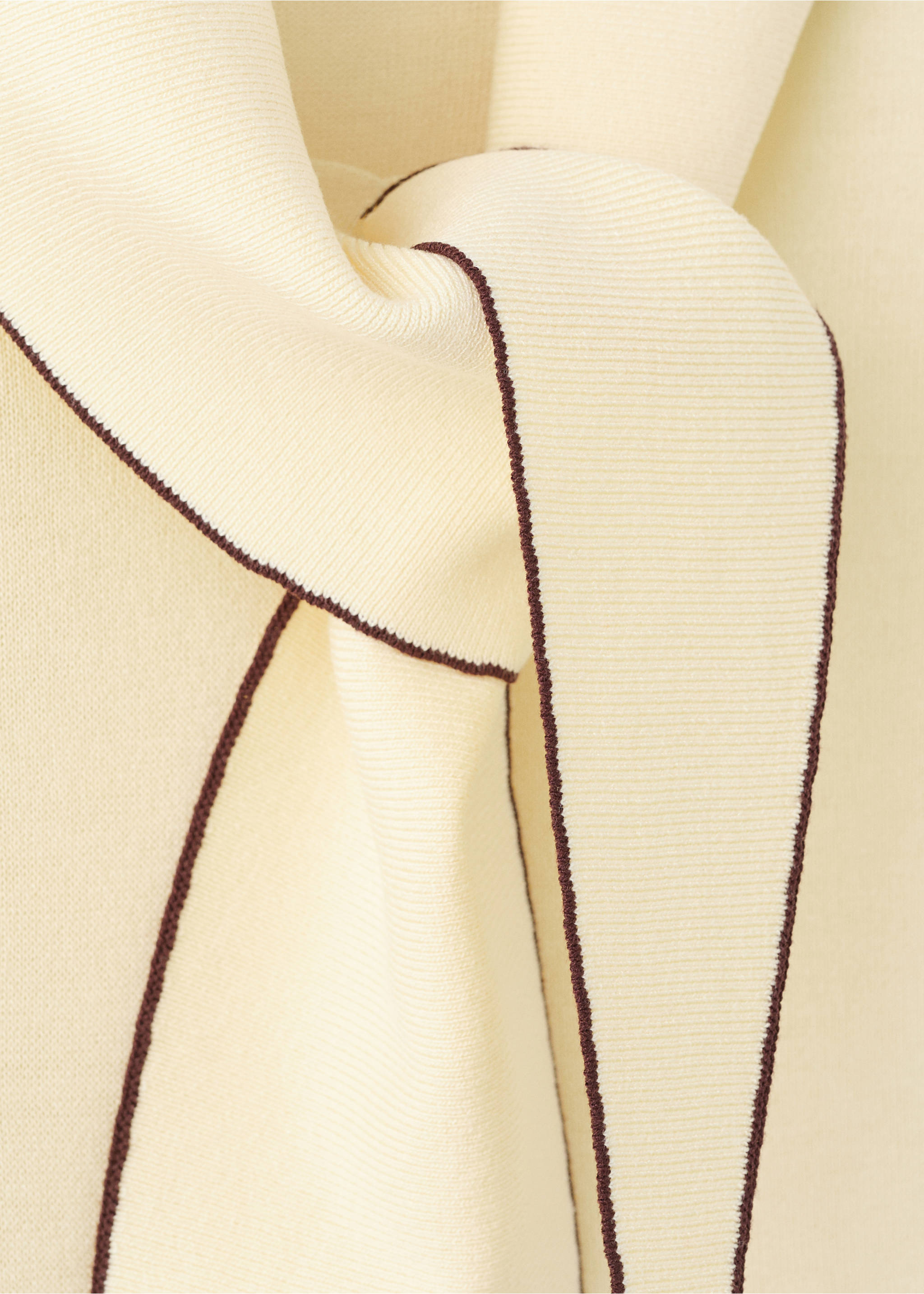 Knit top with scarf detail - Details of the article 8, Pastel Yellow. Ref: 27084083-00.