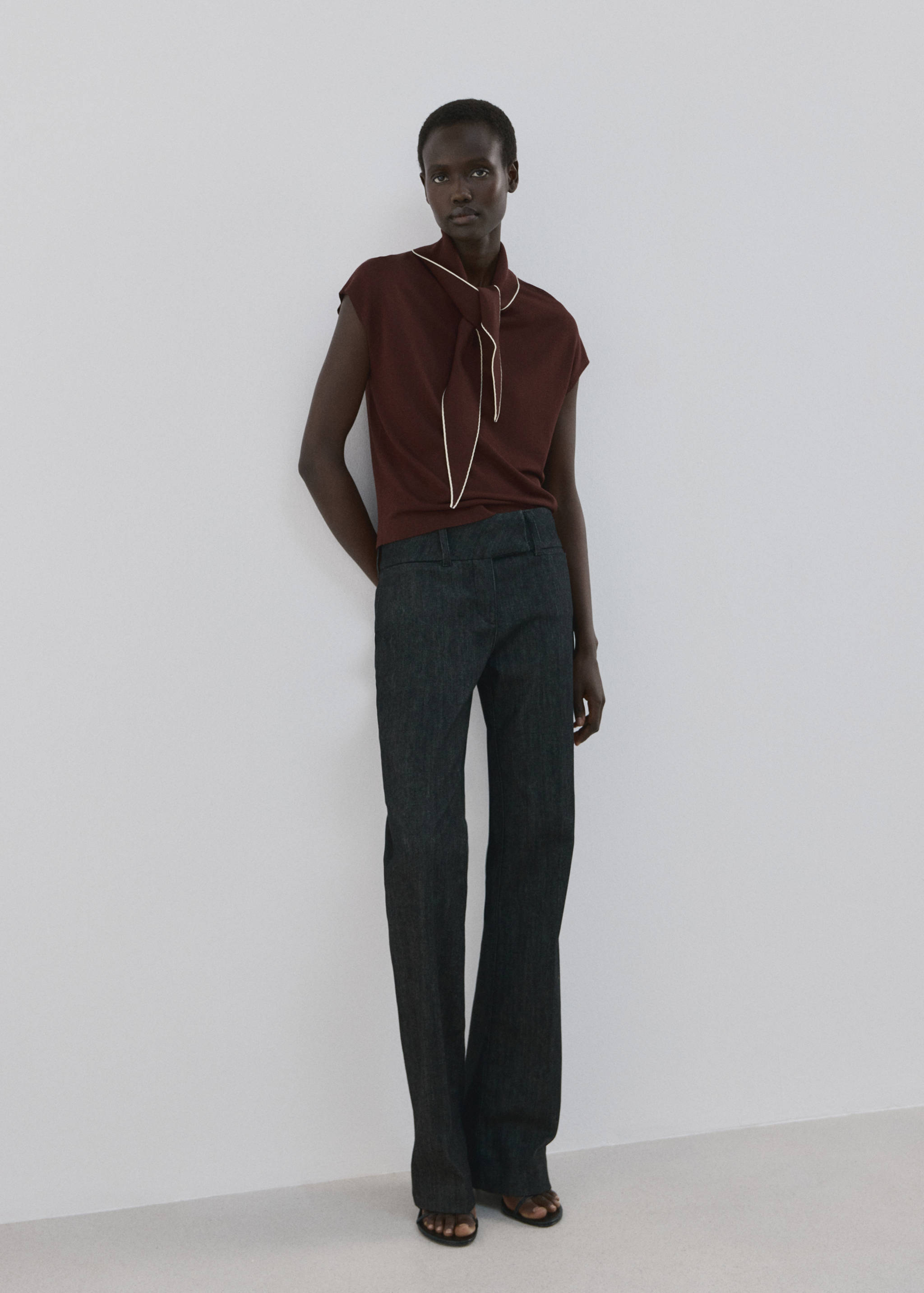 Knit top with scarf detail - General plane