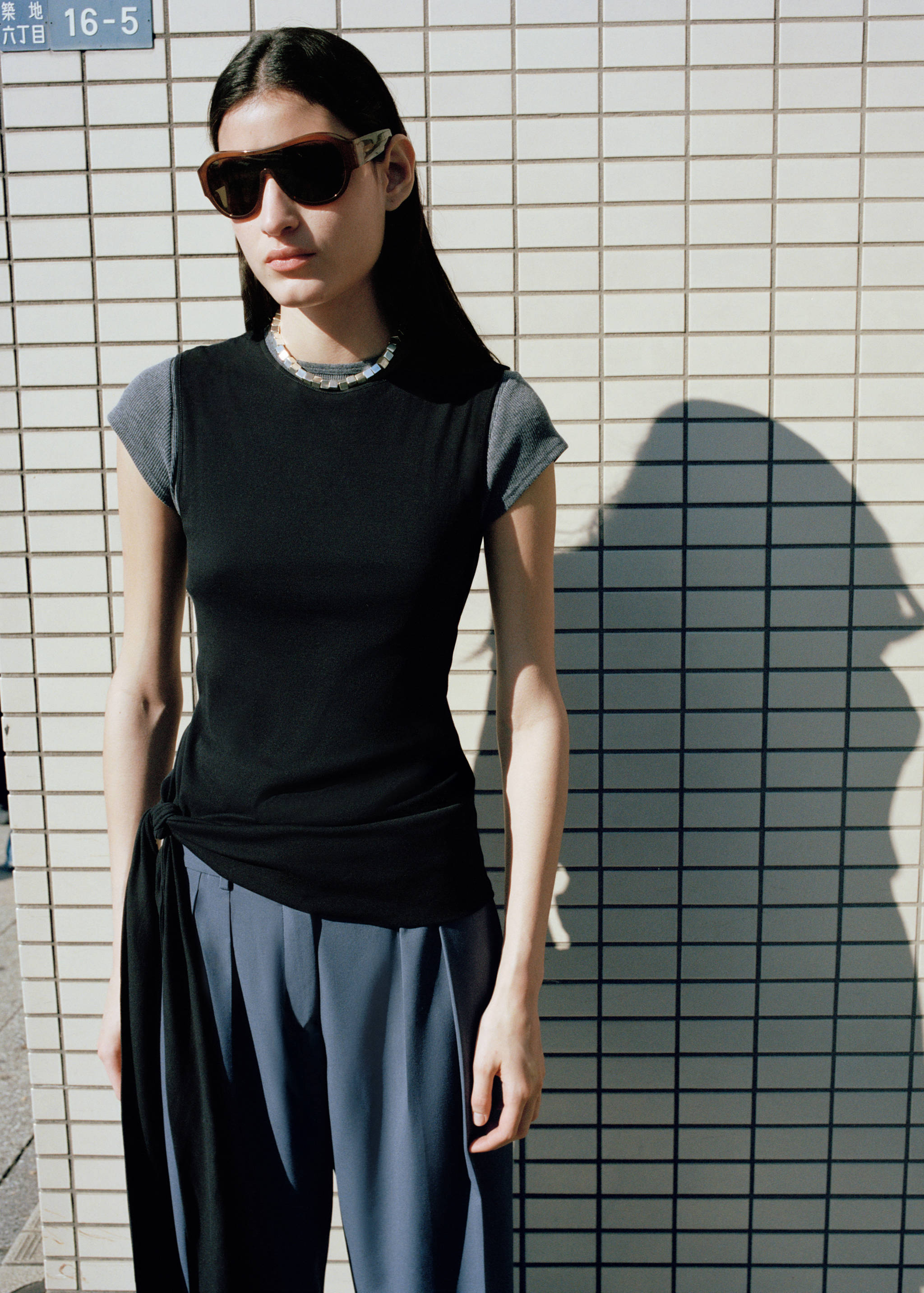 Cotton top with knot detail - Medium plane