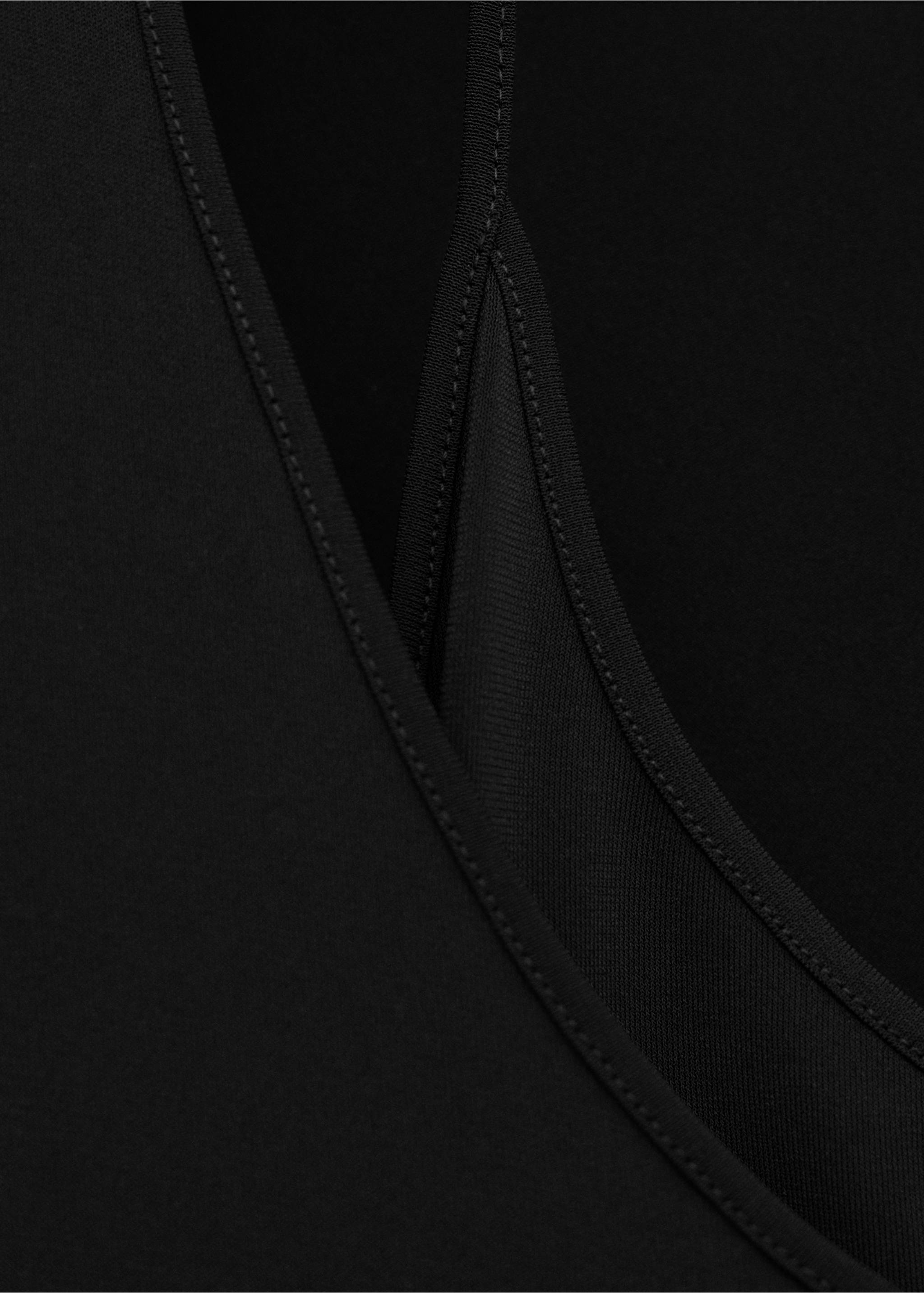 Dress with combined fine-knit collar - Details of the article 8, Black. Ref: 27084444-00.