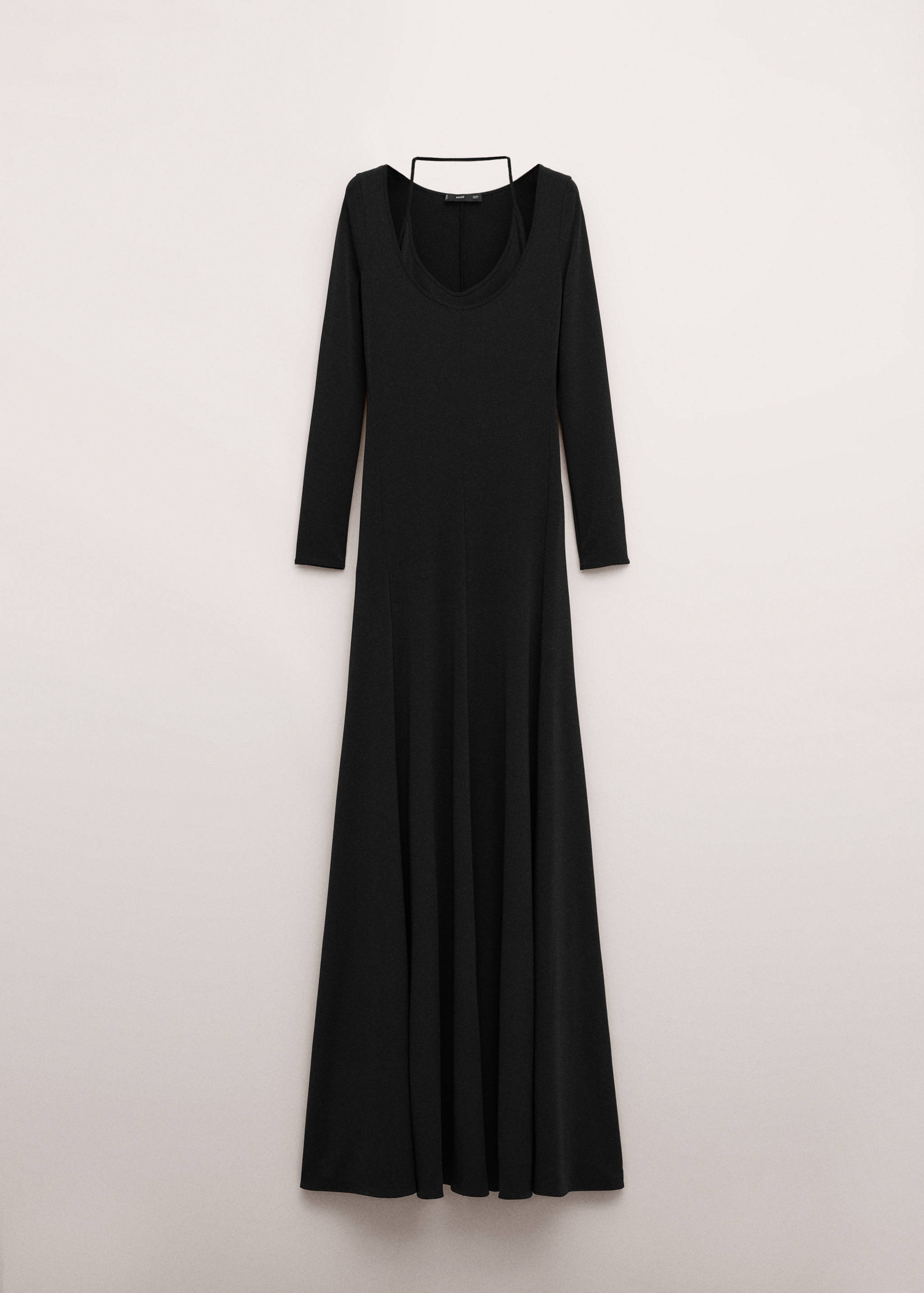 Dress with combined fine-knit collar - Article without model