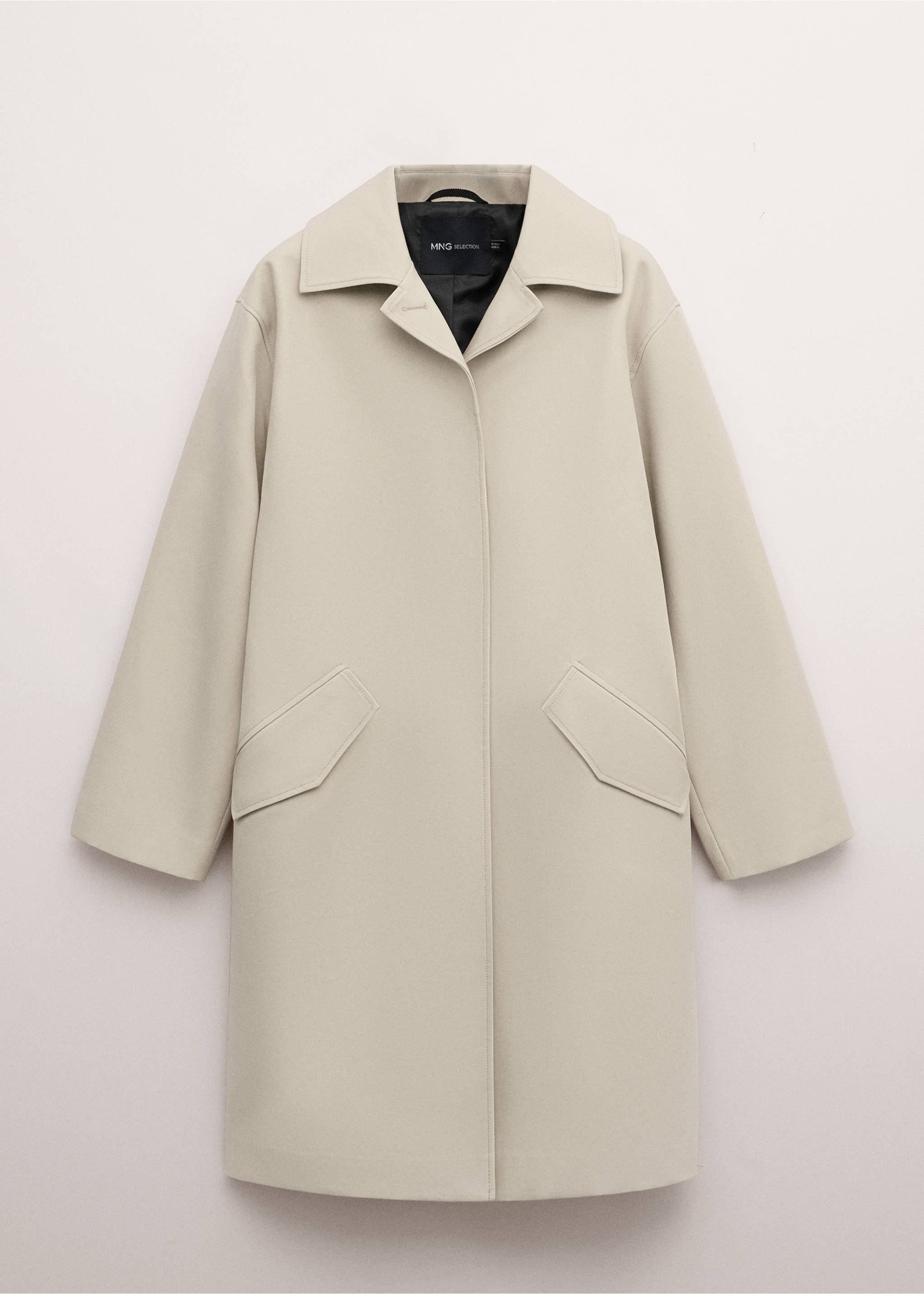 Trench 100% cotó butxaques - Article sense model, Gris clar/pastel. Ref: 27084779-00.