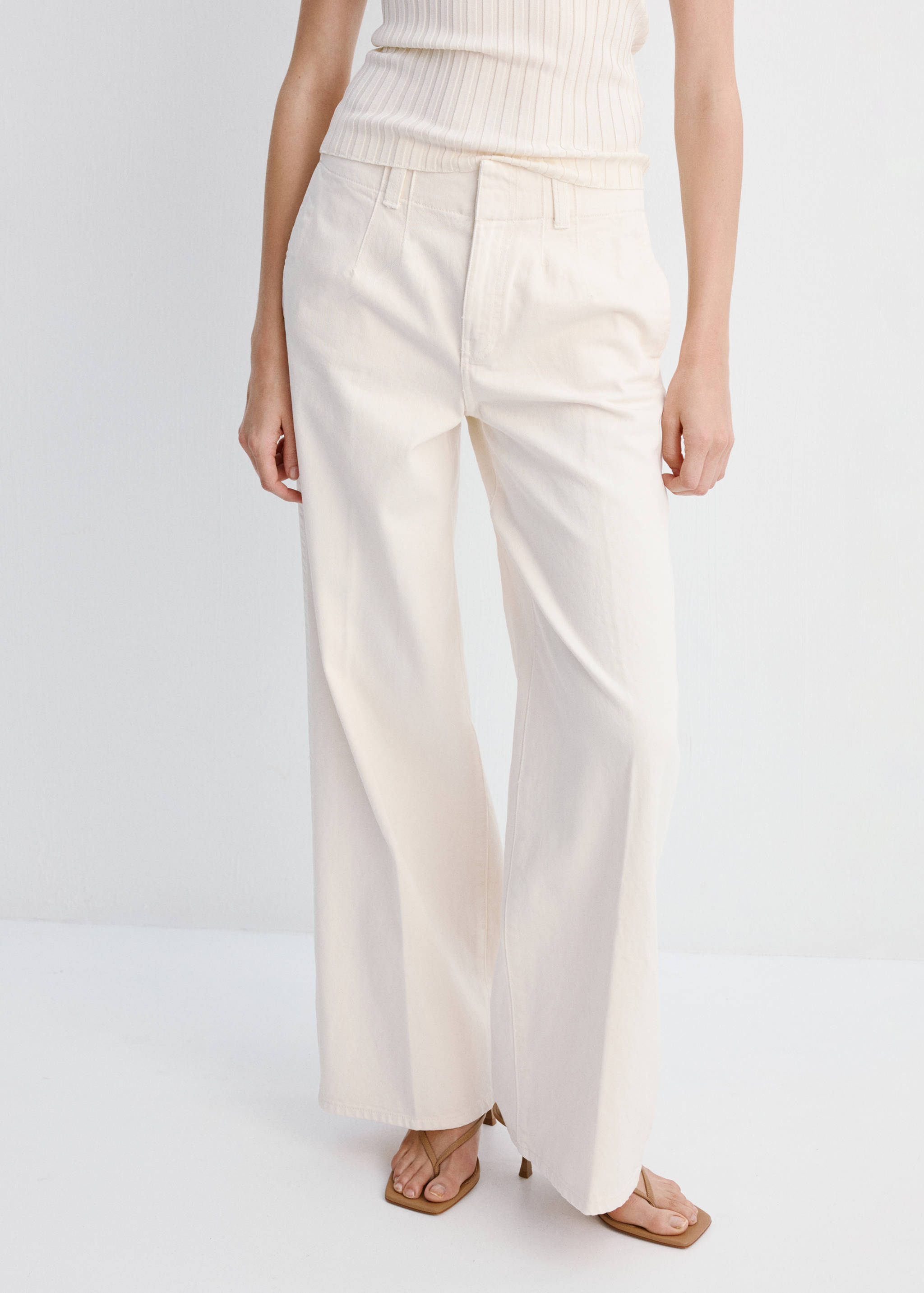 Wide leg mid-rise jeans - Medium plane