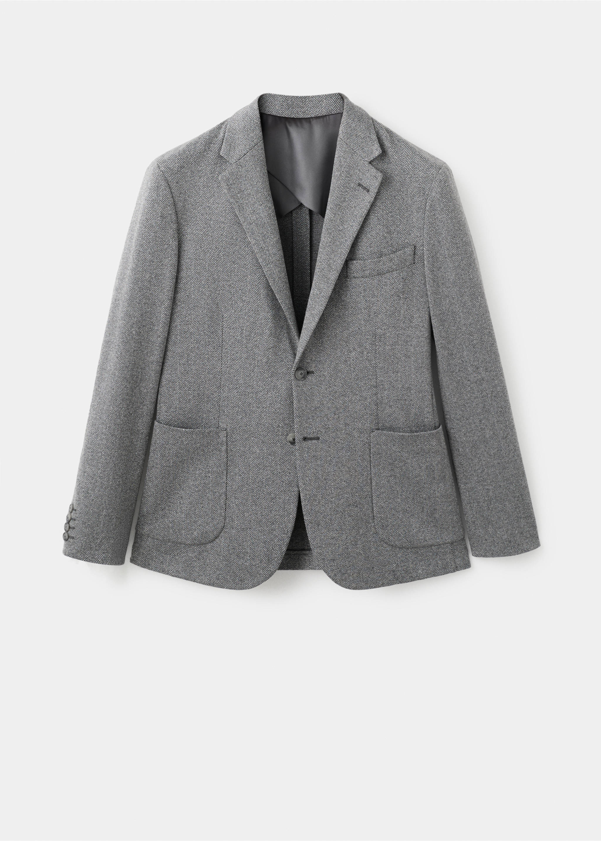 Σακάκι ψαροκόκαλο slim fit - Προϊόν χωρίς μοντέλο, Γκρι. Ref: 27091221-00.