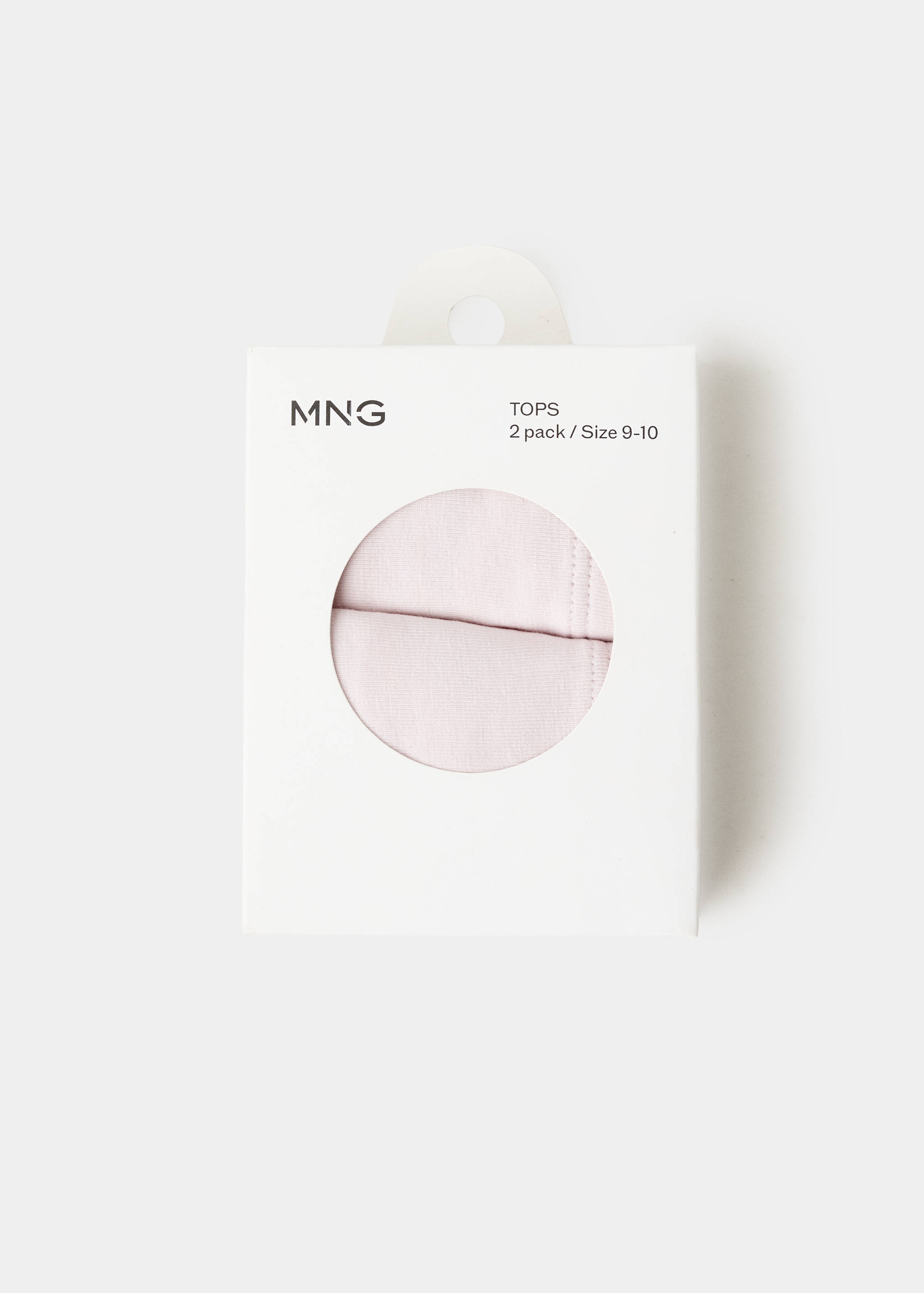 Pink bralette two-pack in size 9-10, presented in packaging.