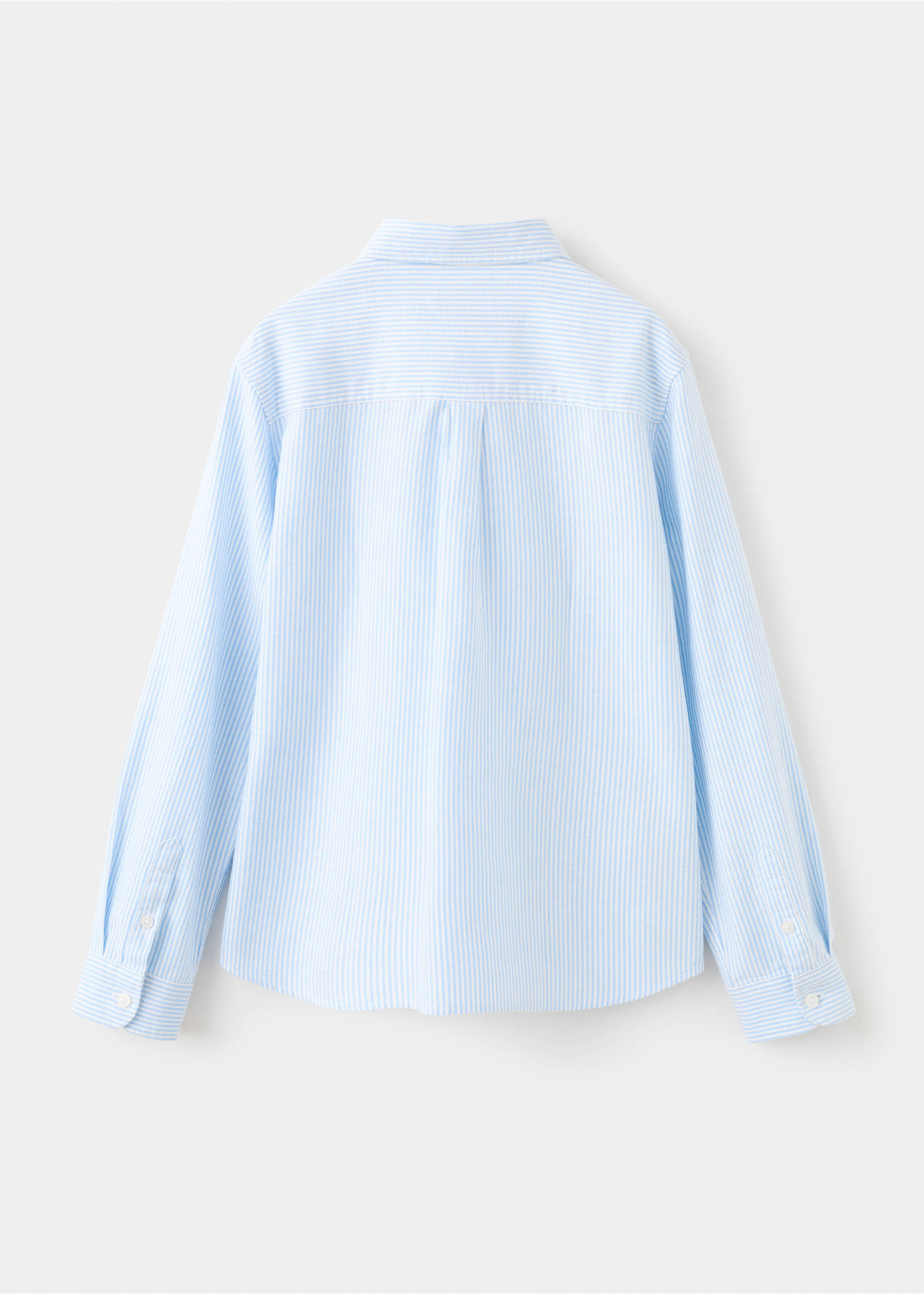 Blue and white striped children's shirt, back view., Sky Blue. Ref: 27091265-00.