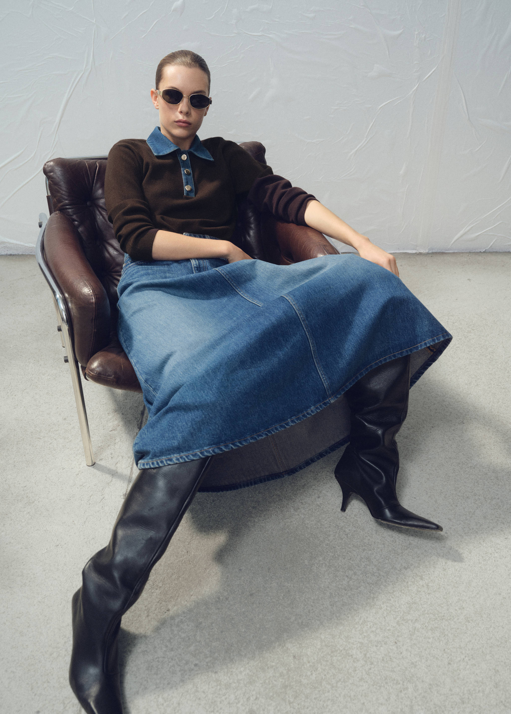 Denim midi-skirt - Details of the article 2