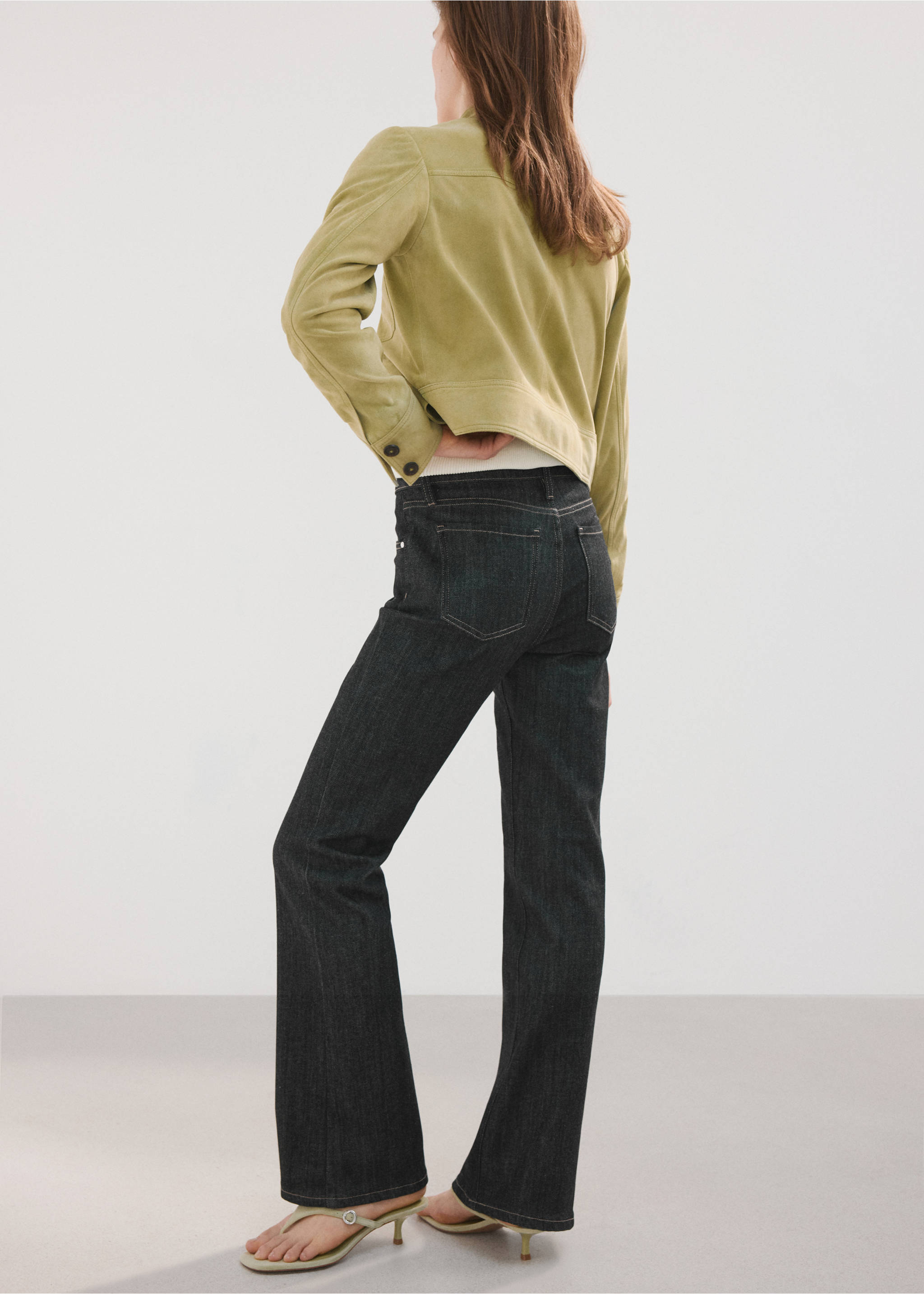 Mid-rise flared jeans - Reverse of the article, Black. Ref: 27093318-00.