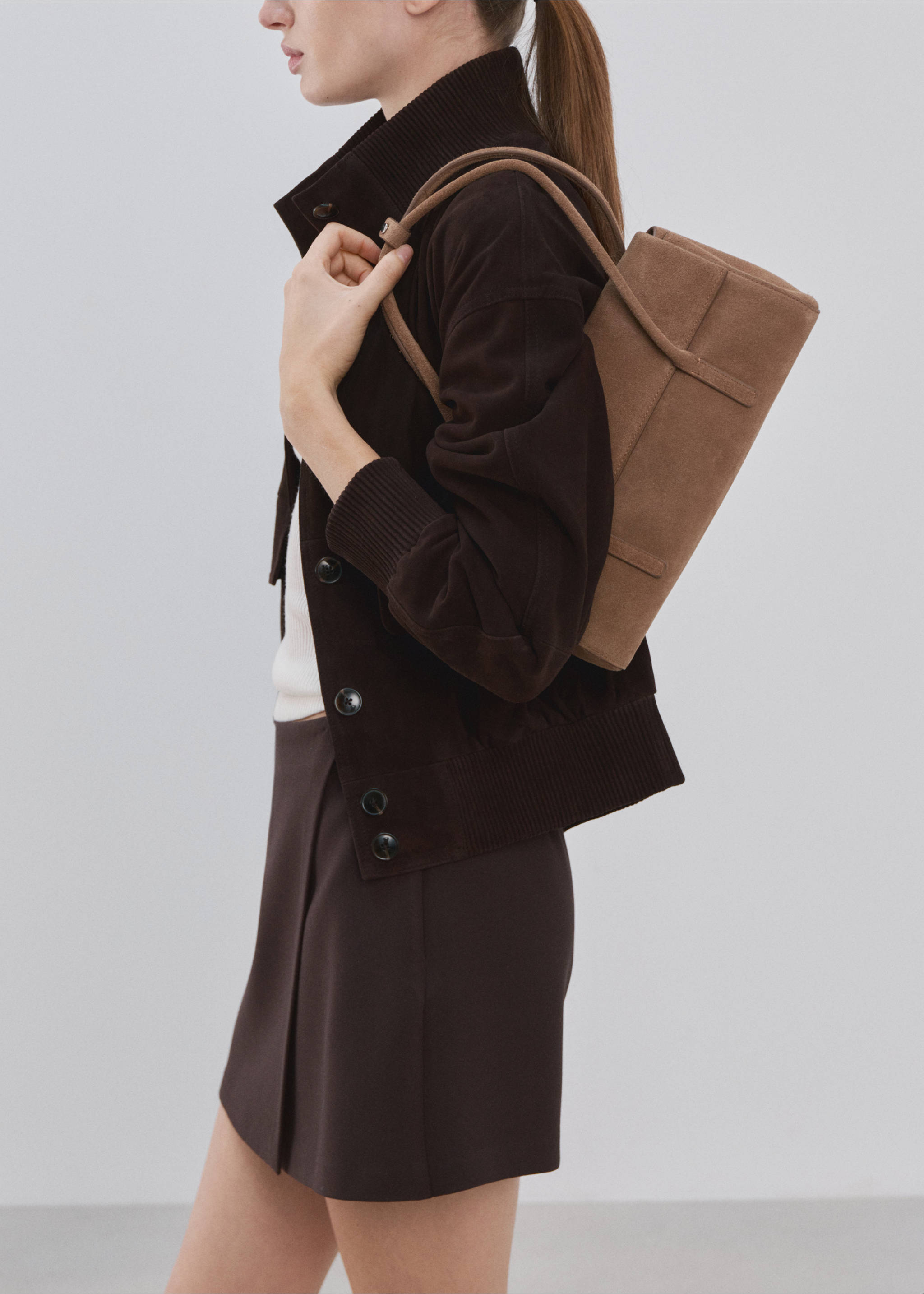 Wrapped skort - Details of the article 1, Chocolate. Ref: 27094095-00.