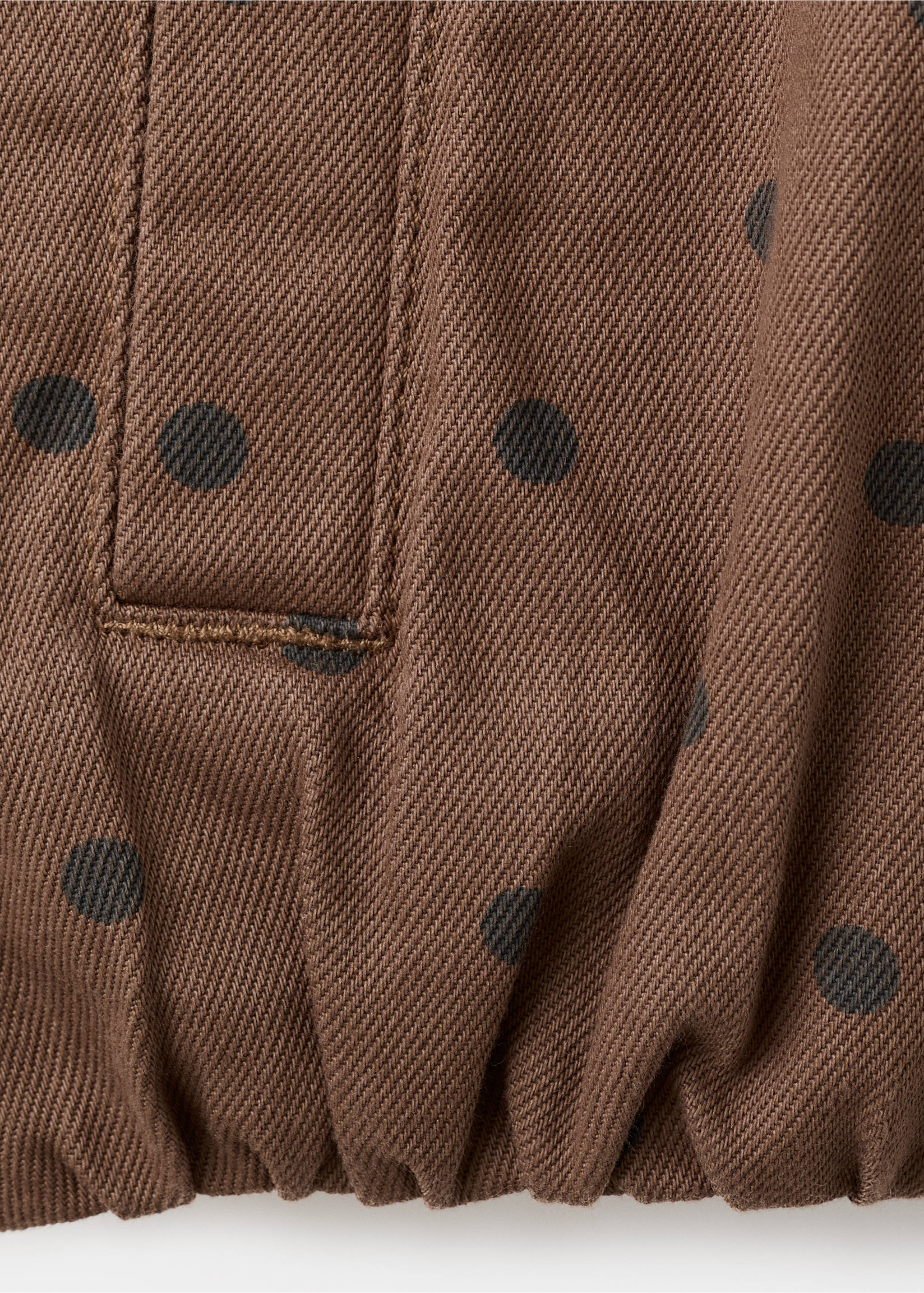 Denim bomber jacket with polka dots - Details of the article 0, Chocolate. Ref: 27094447-00.