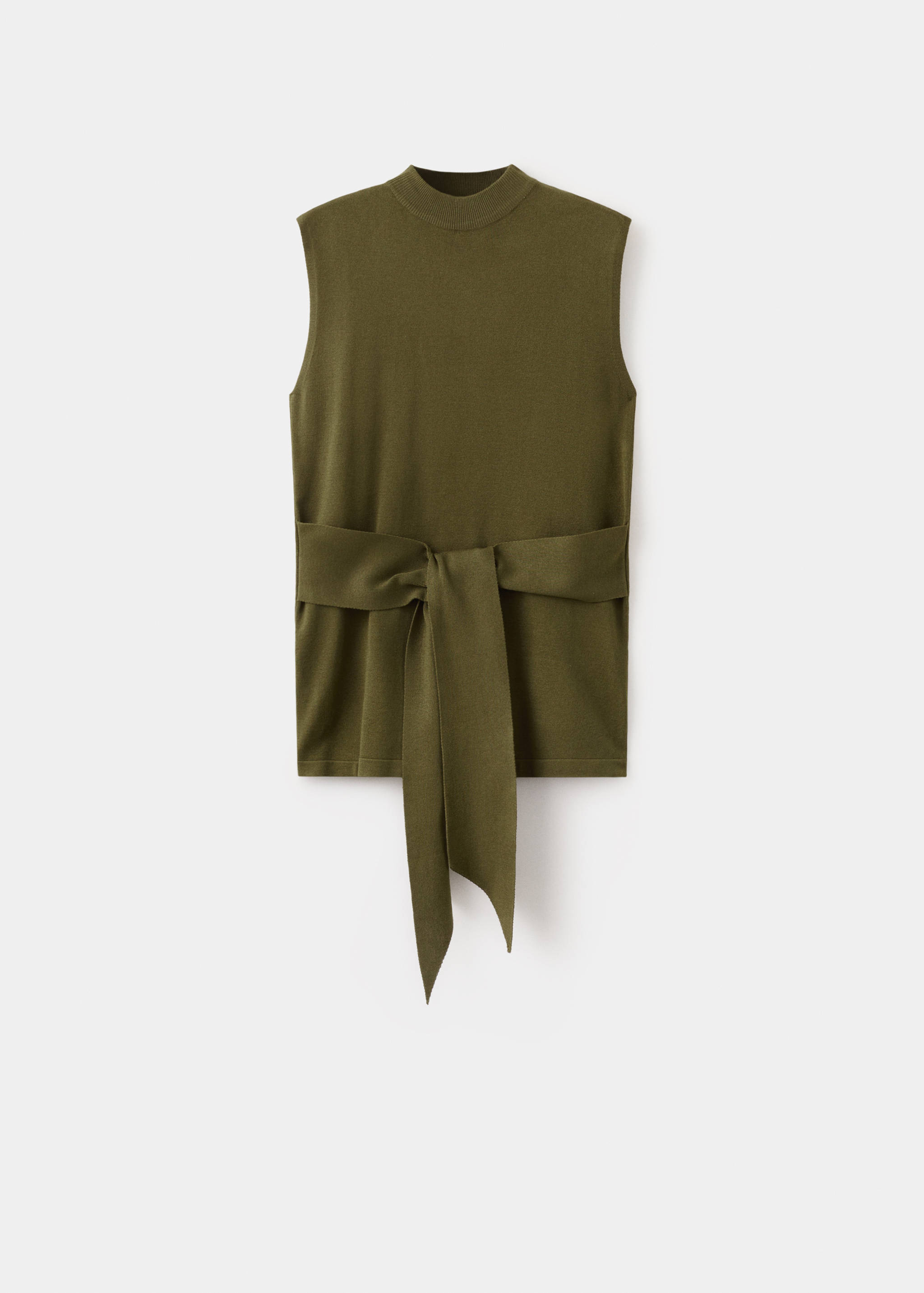 Belted knitted waistcoat - Article without model