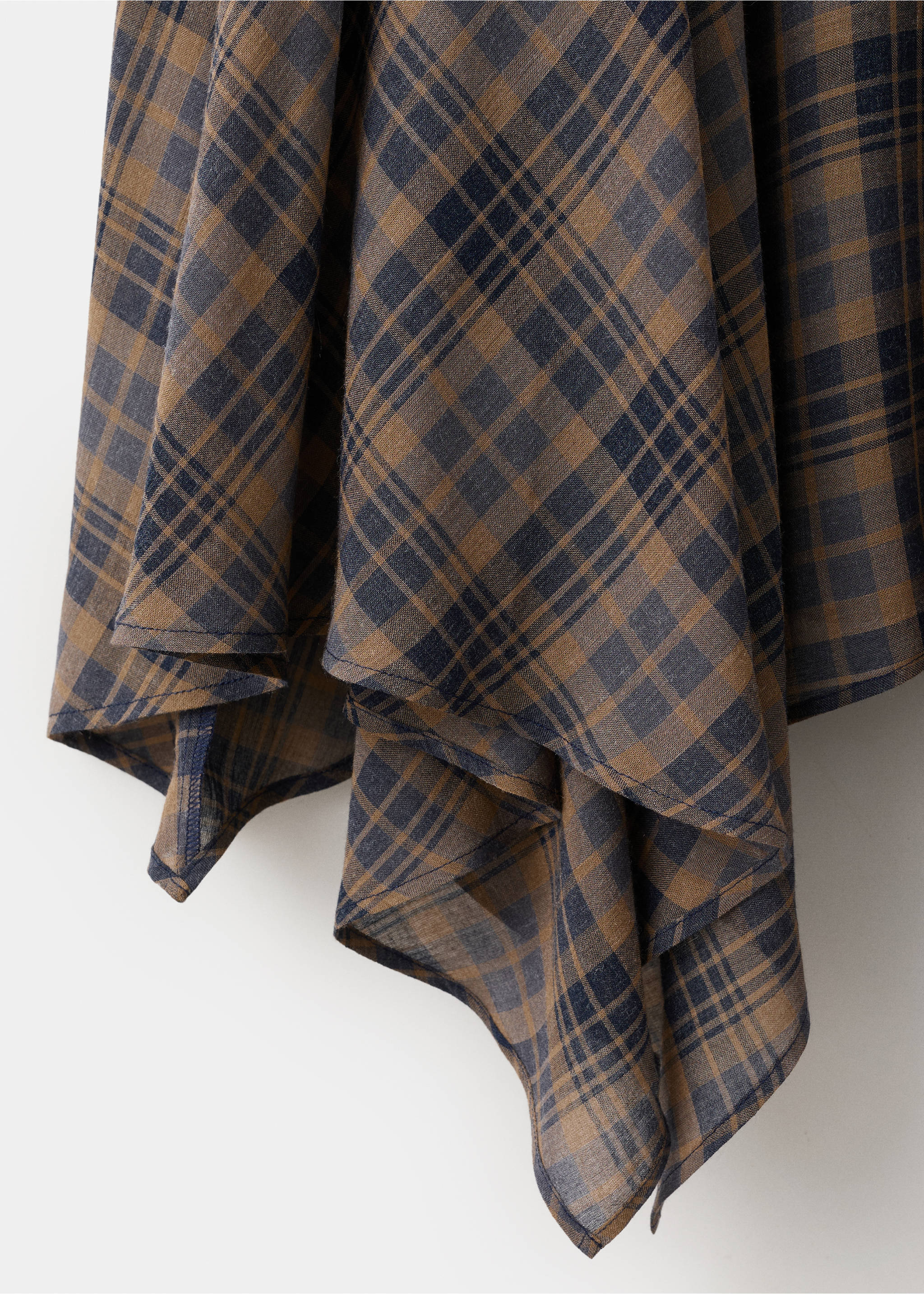 Checked asymmetric skirt - Details of the article 0, Brown. Ref: 27096361-00.