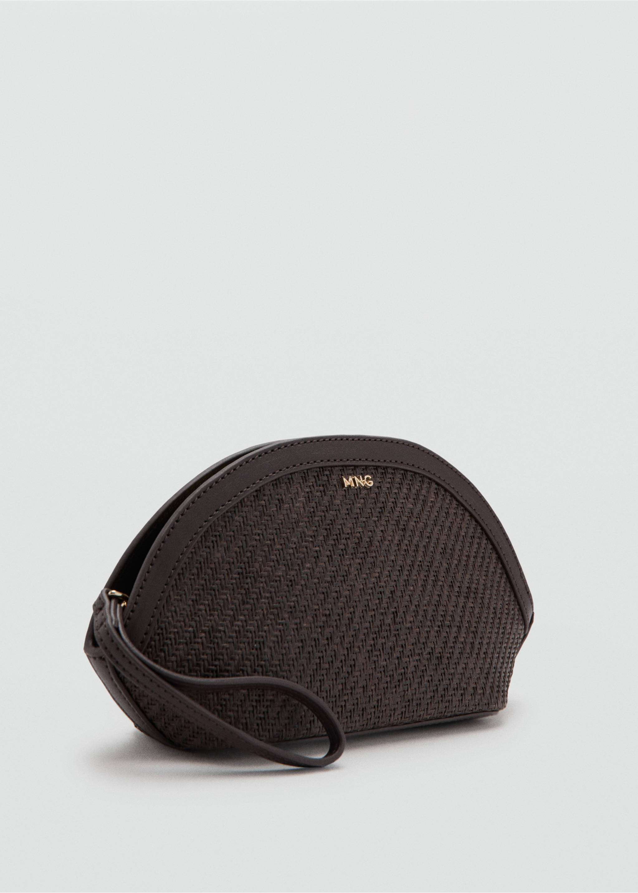 Pouch z přírodního vlákna - Náhled ve středové rovině, Čokoládová. Ref: 27096747-00.