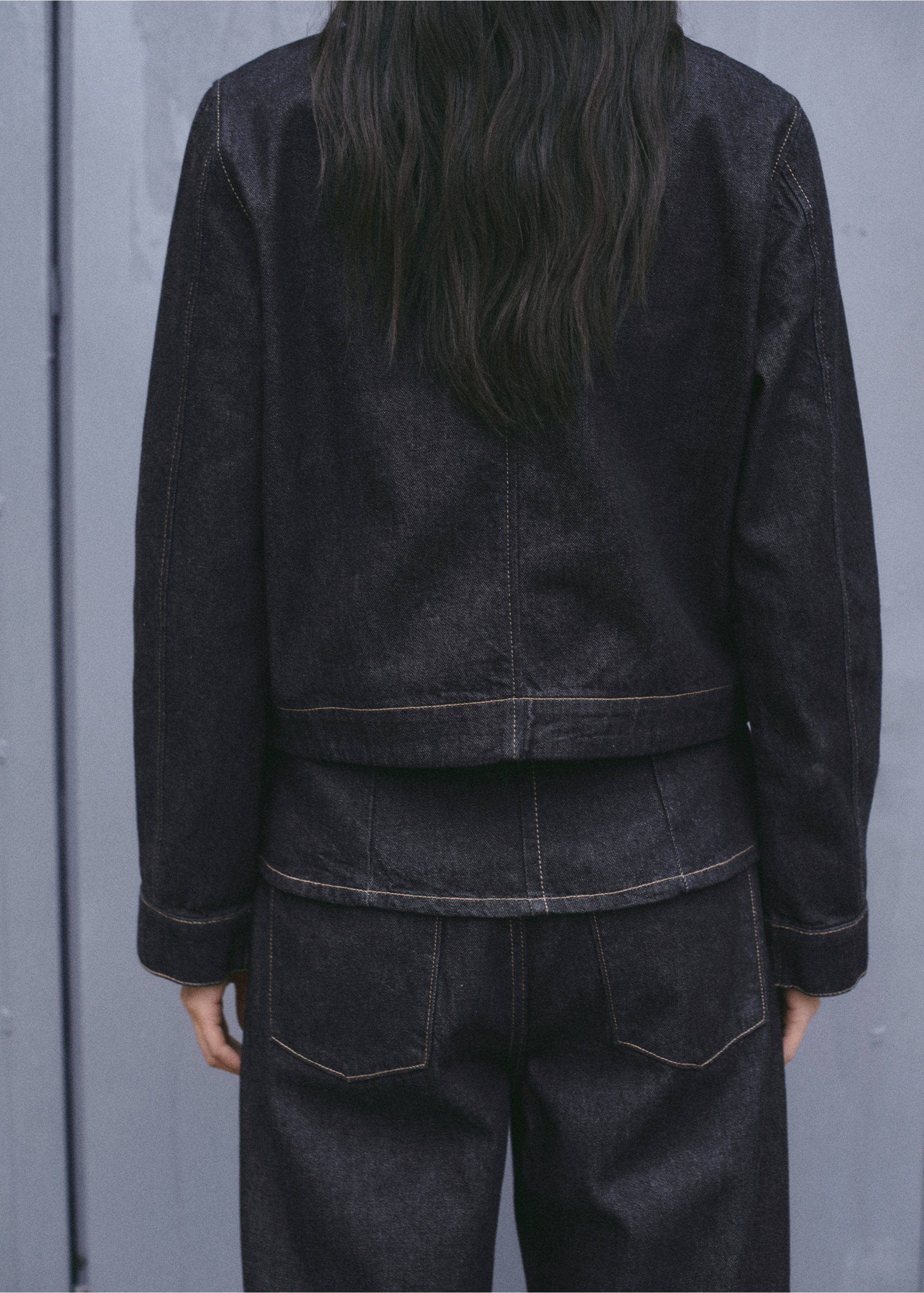 Veste denim poches - Verso de l’article, Bleu. Ref: 27097155-00.