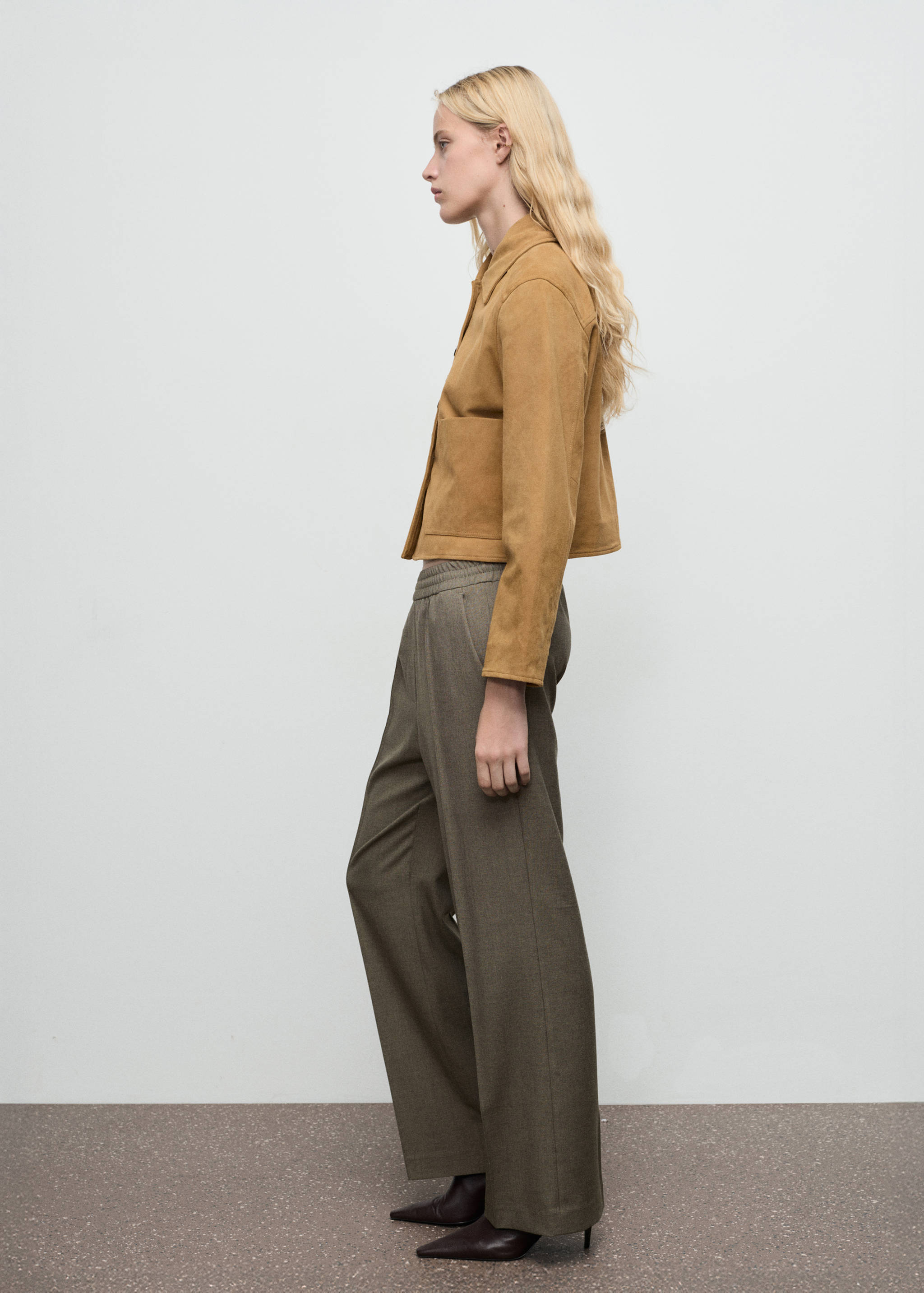 Wide leg trousers with elastic waist - General plane