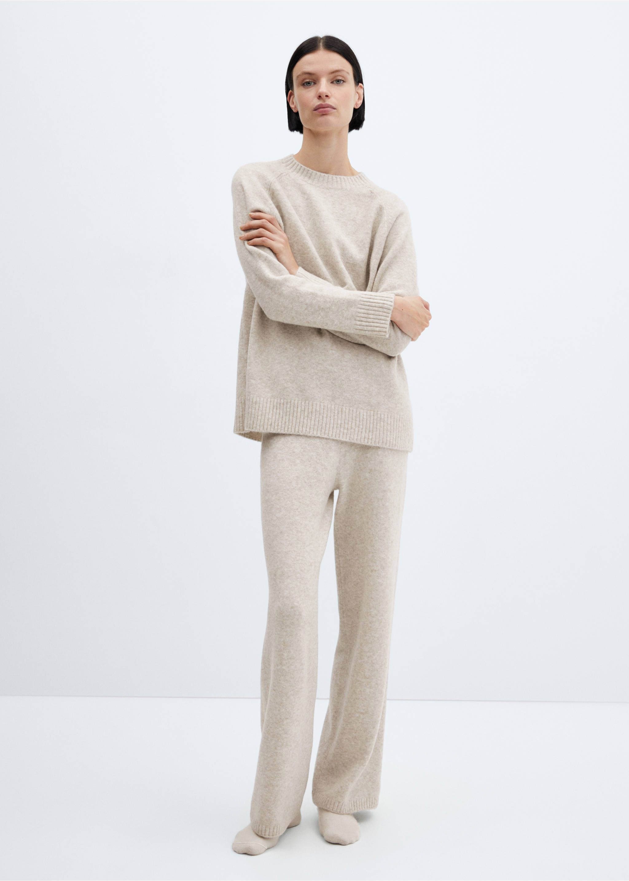 Pantalon maille long - Plan général, Beige. Ref: 27192933-00.