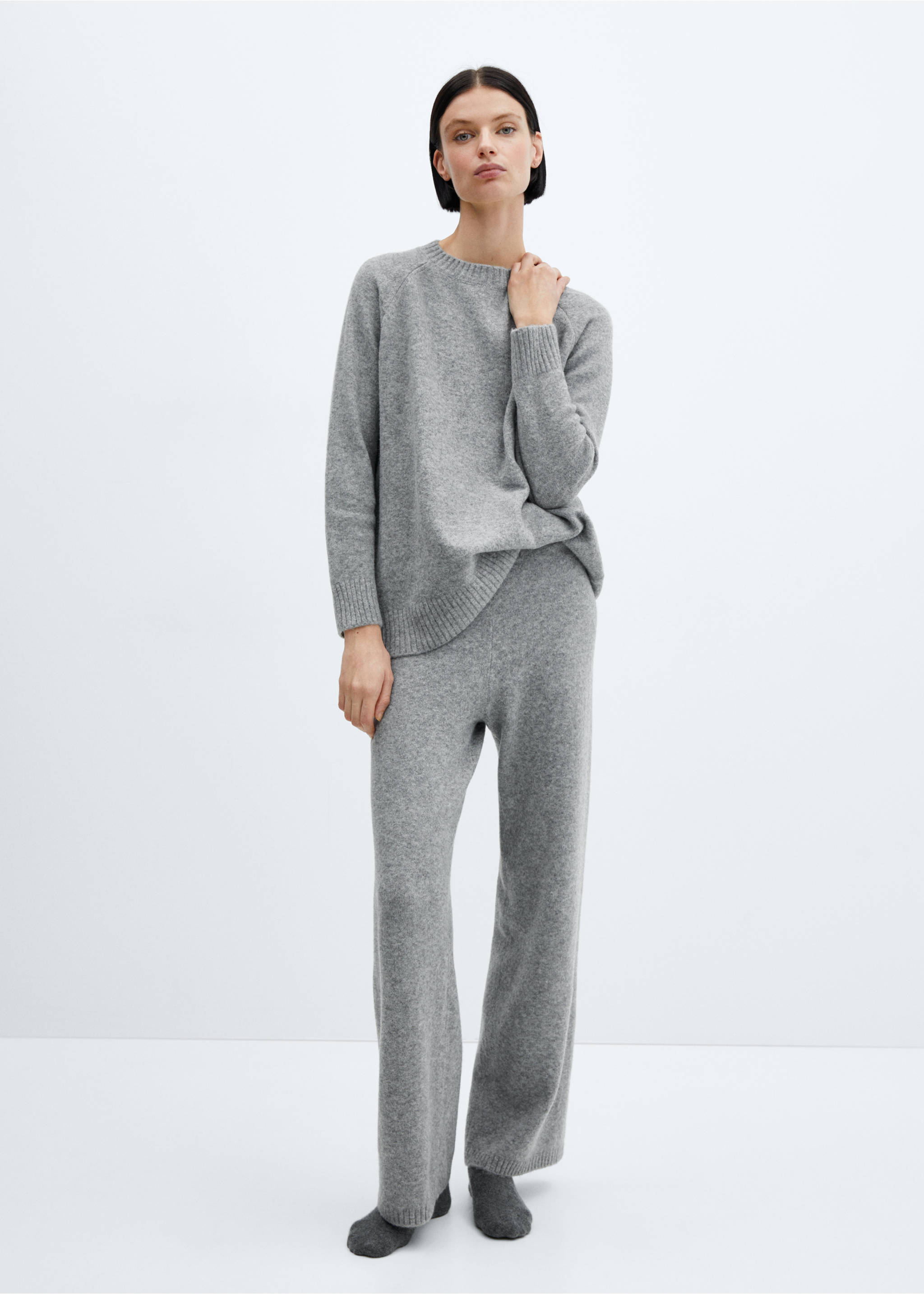Pantalon maille long - Plan général, Gris. Ref: 27192933-00.