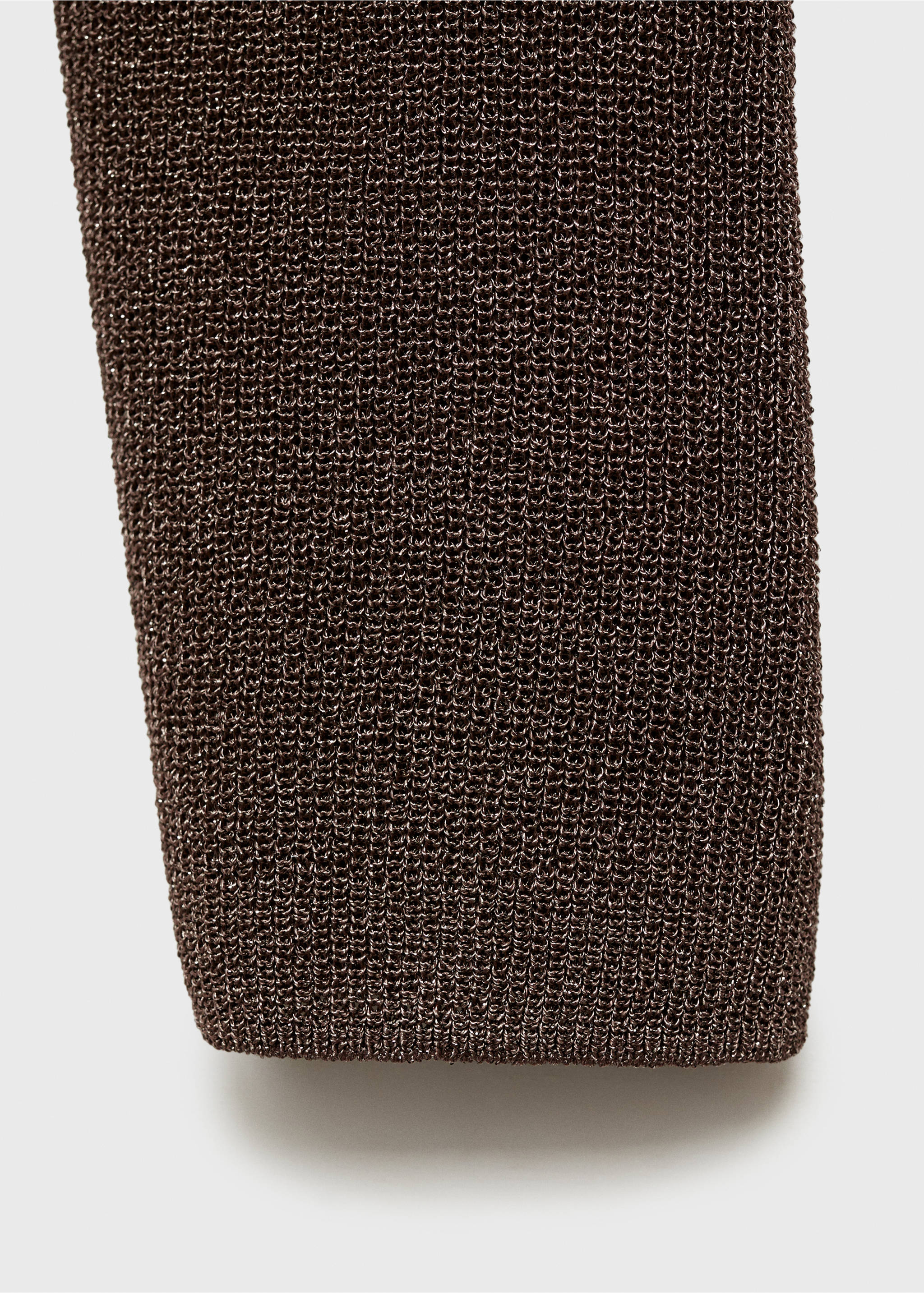 V-neck lurex sweater - Details of the article 0, Chocolate. Ref: 27911287-00.
