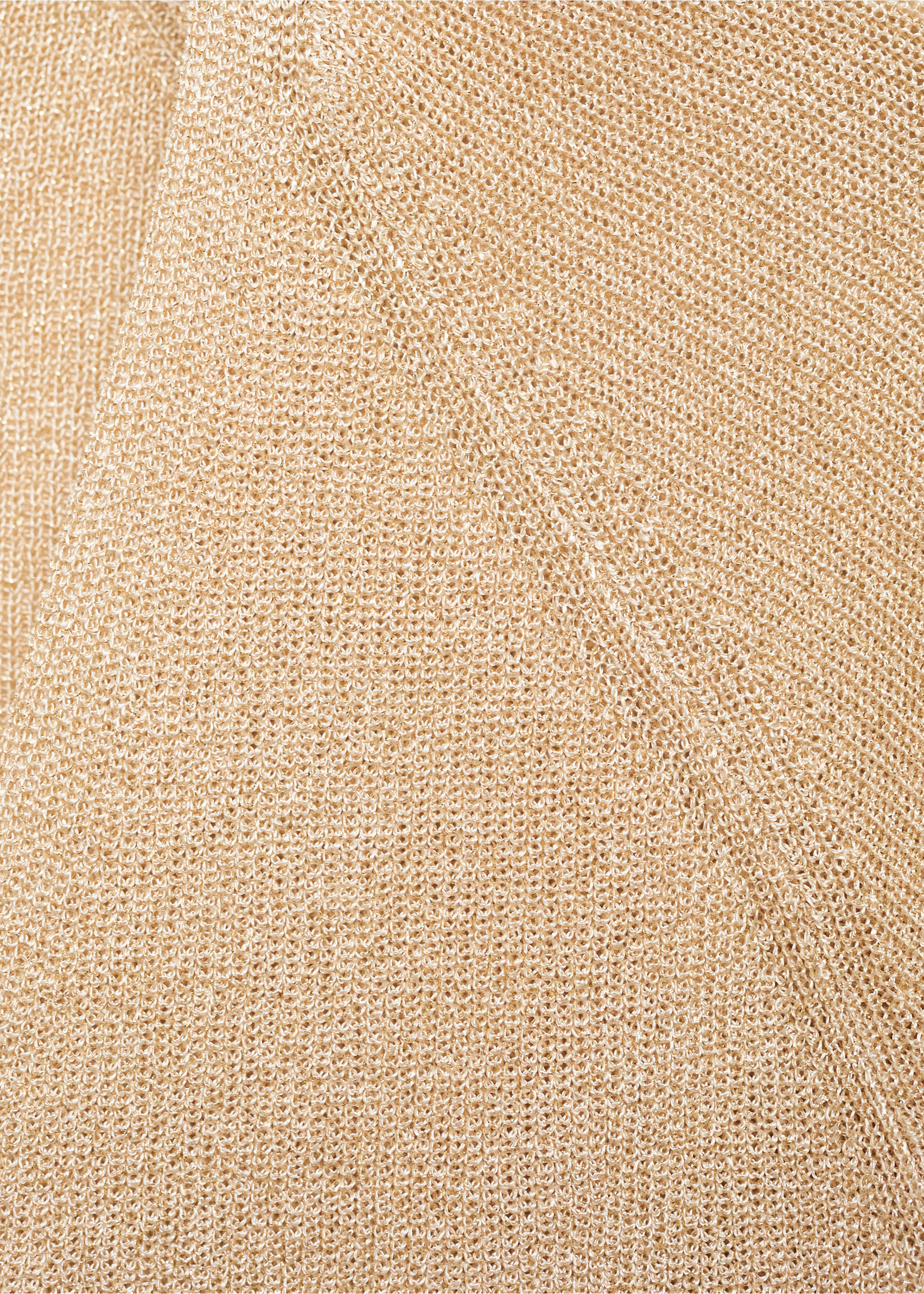V-neck lurex sweater - Details of the article 8, Gold. Ref: 27911287-00.