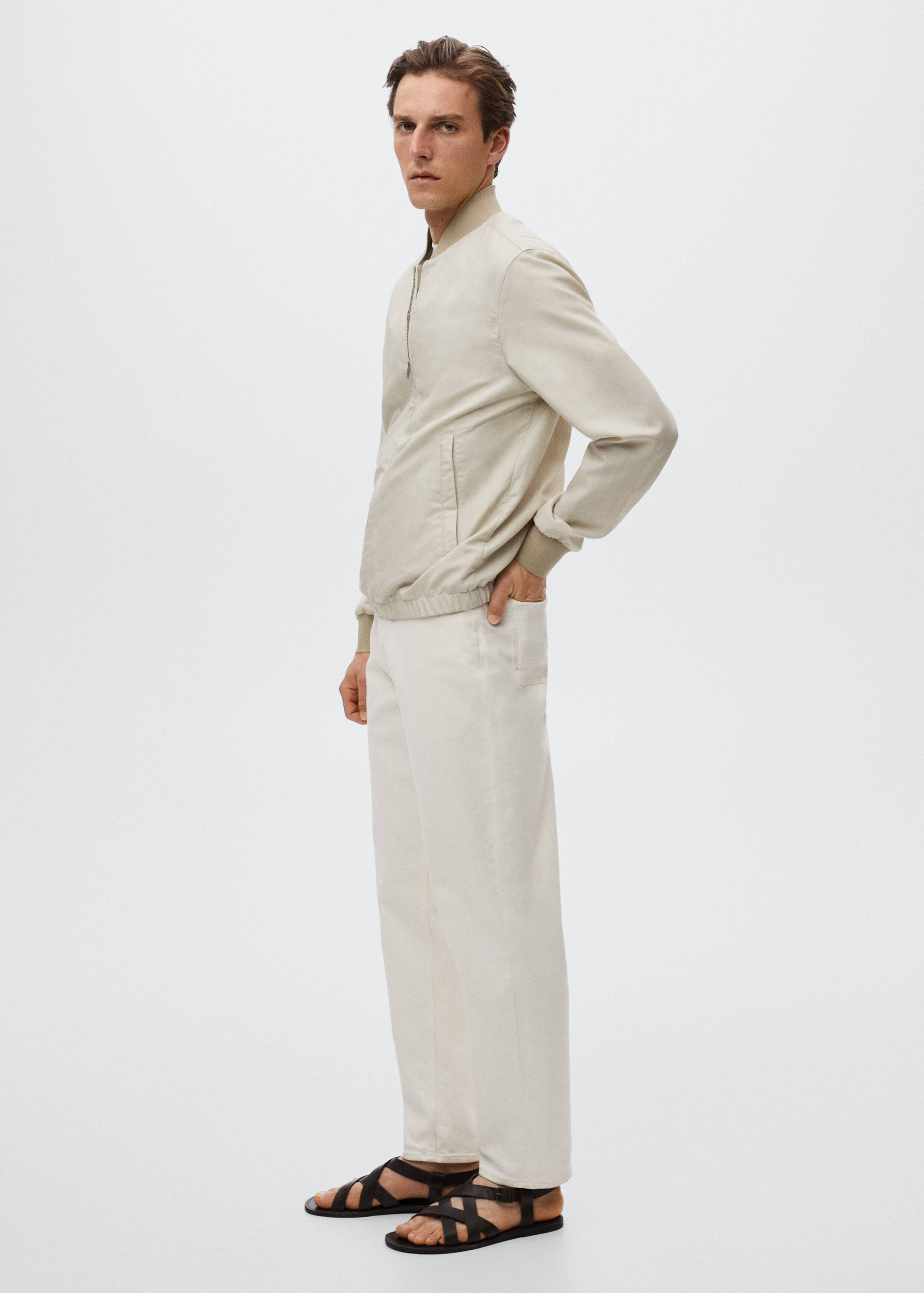 Tencel linen bomber jacket - Details of the article 2