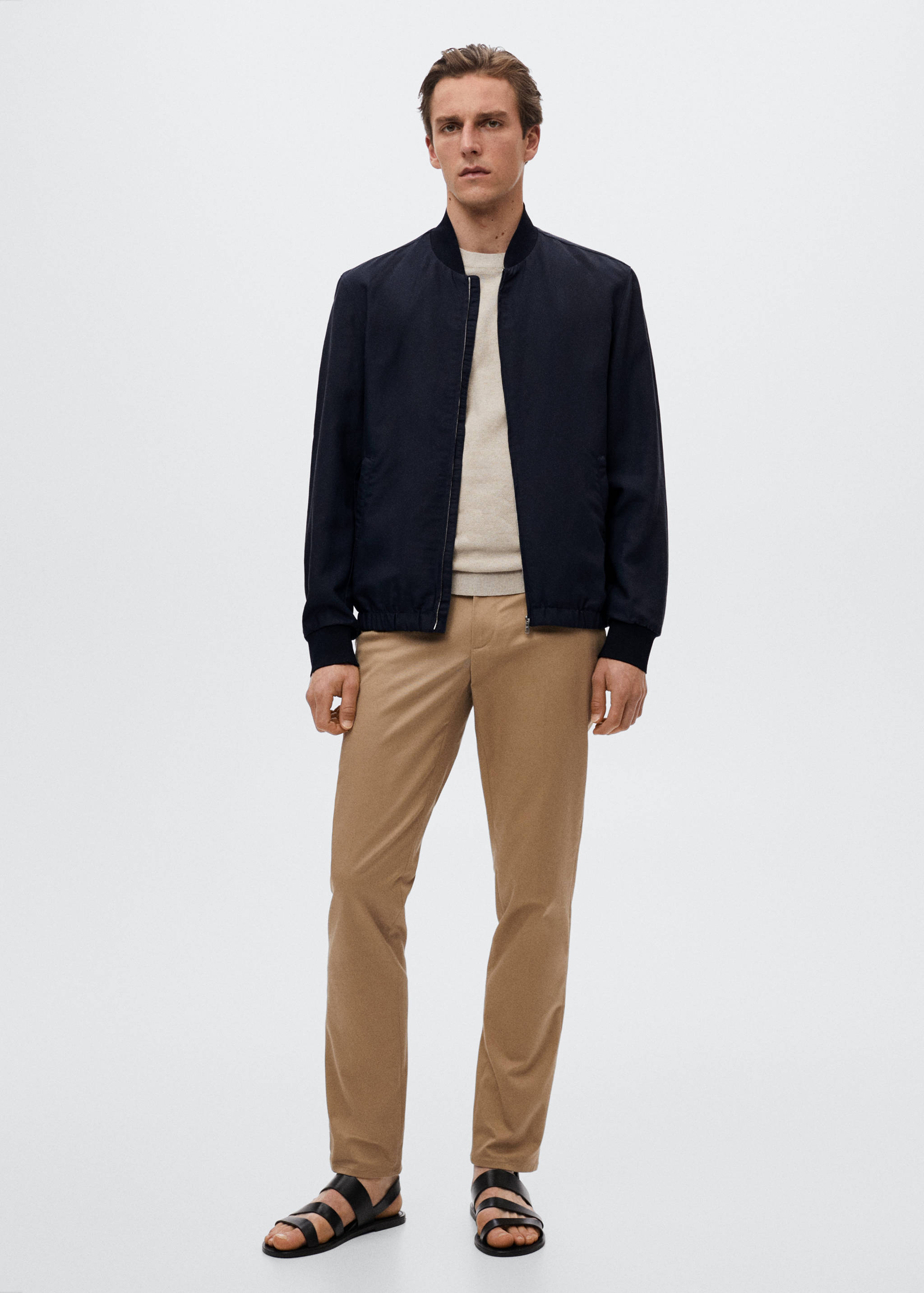Tencel linen bomber jacket - General plane