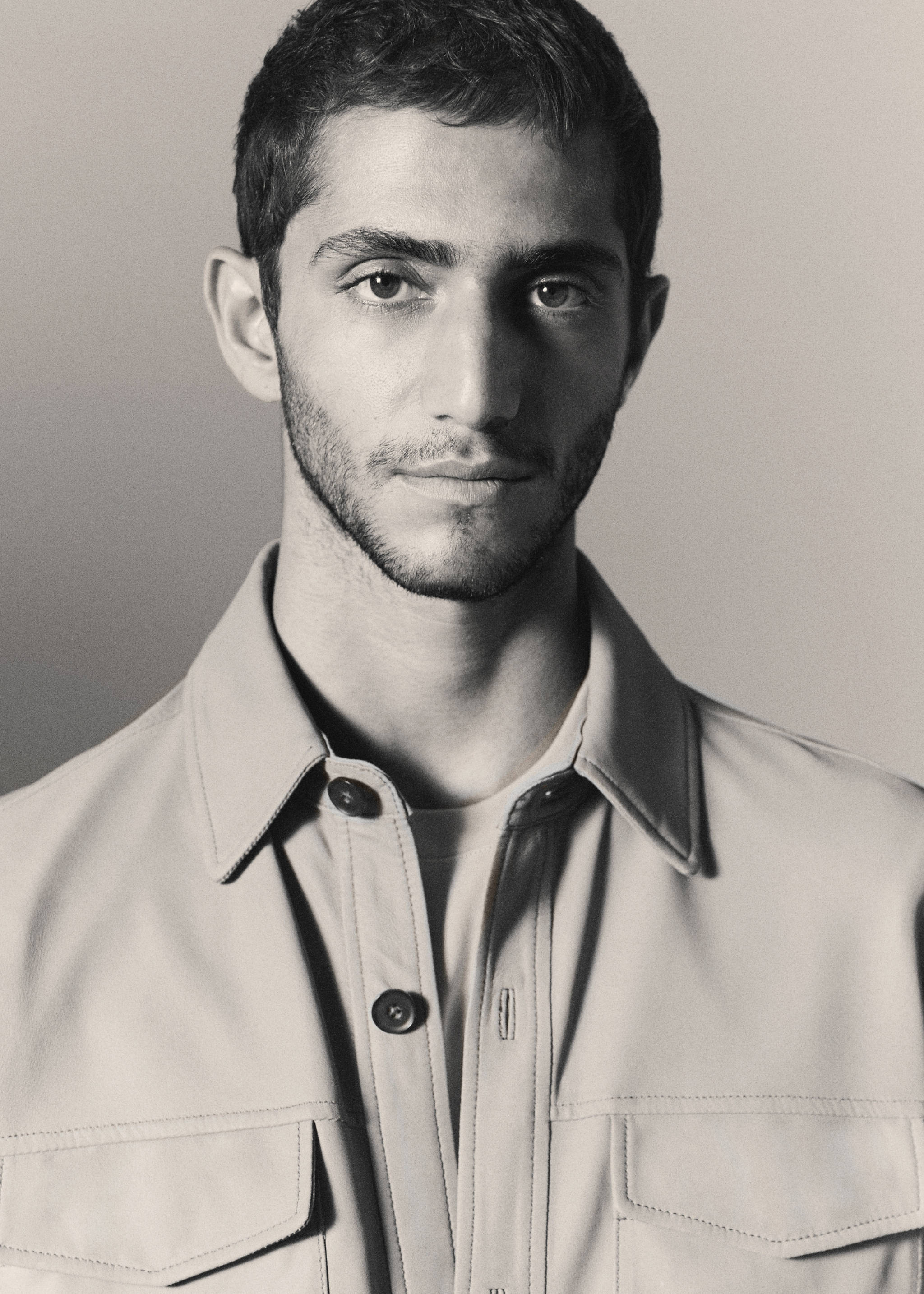Leather overshirt with pockets - Details of the article 3